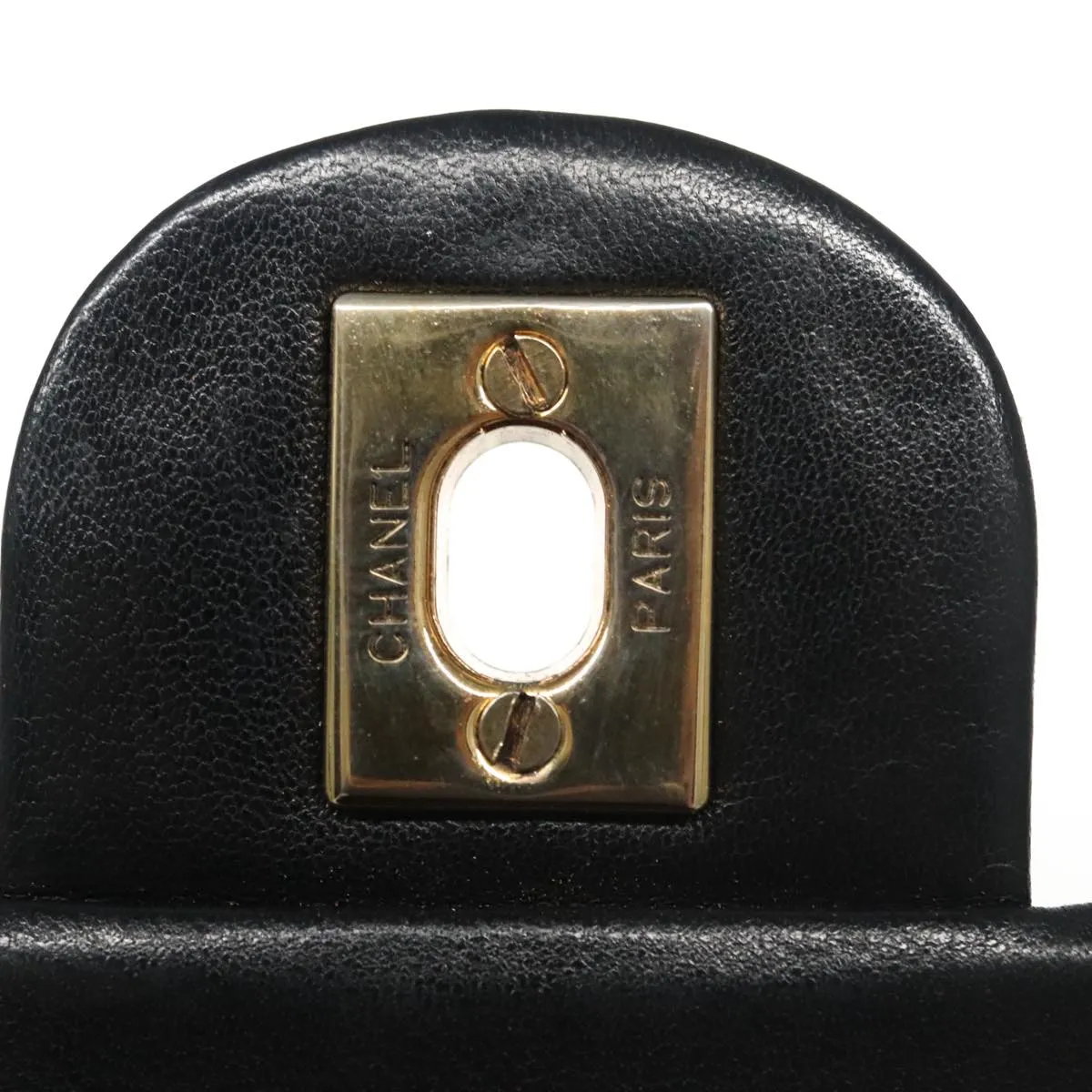 CHANEL Mini Materasse 17 Chain Shoulder Bag Lamb Skin Black Gold CC PP025