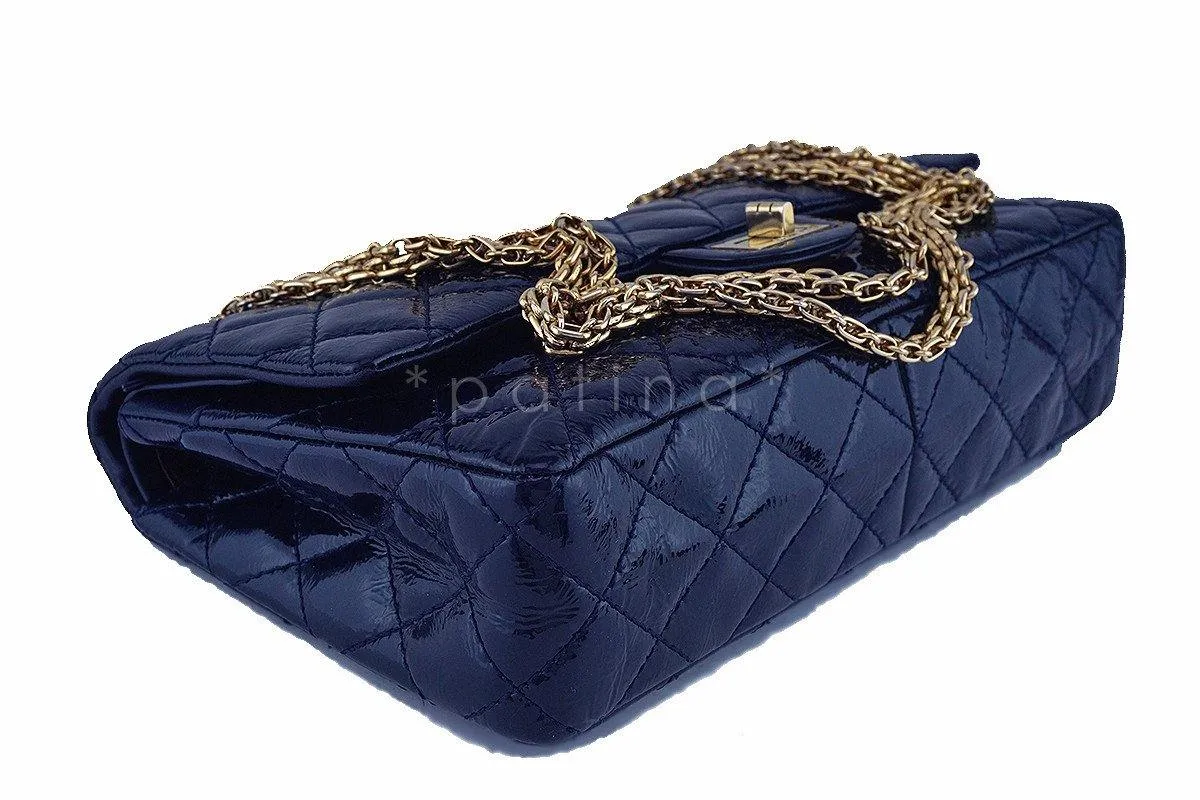 Chanel Navy Blue Patent 226 Reissue Classic 2.55 Double Flap Bag