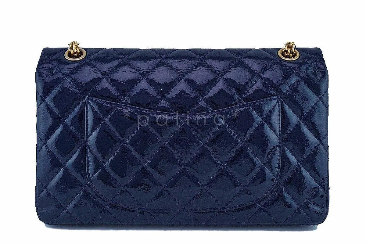 Chanel Navy Blue Patent 226 Reissue Classic 2.55 Double Flap Bag