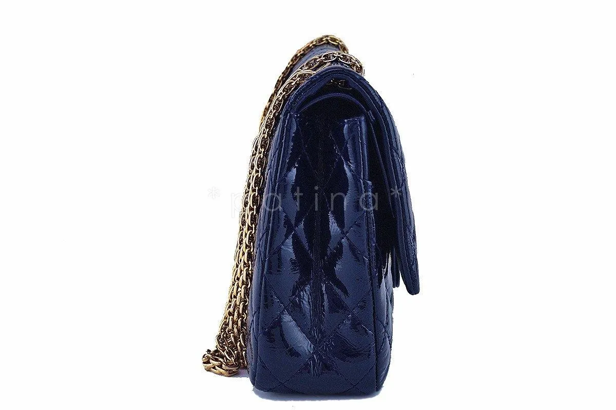 Chanel Navy Blue Patent 226 Reissue Classic 2.55 Double Flap Bag