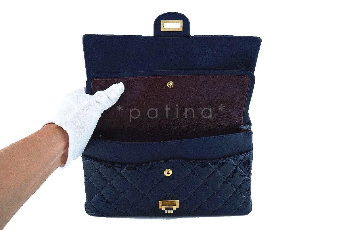 Chanel Navy Blue Patent 226 Reissue Classic 2.55 Double Flap Bag