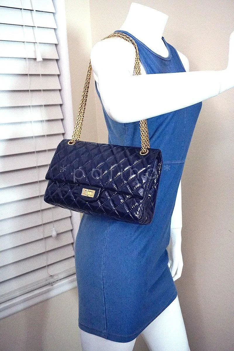 Chanel Navy Blue Patent 226 Reissue Classic 2.55 Double Flap Bag