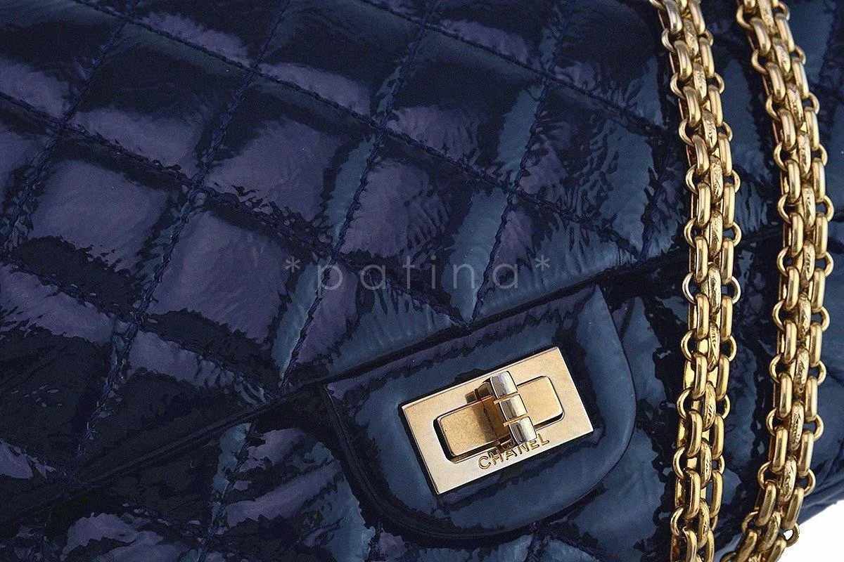 Chanel Navy Blue Patent 226 Reissue Classic 2.55 Double Flap Bag