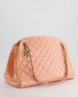 Chanel Pink Patent Mademoiselle Shoulder Bag with Silver Hardware
