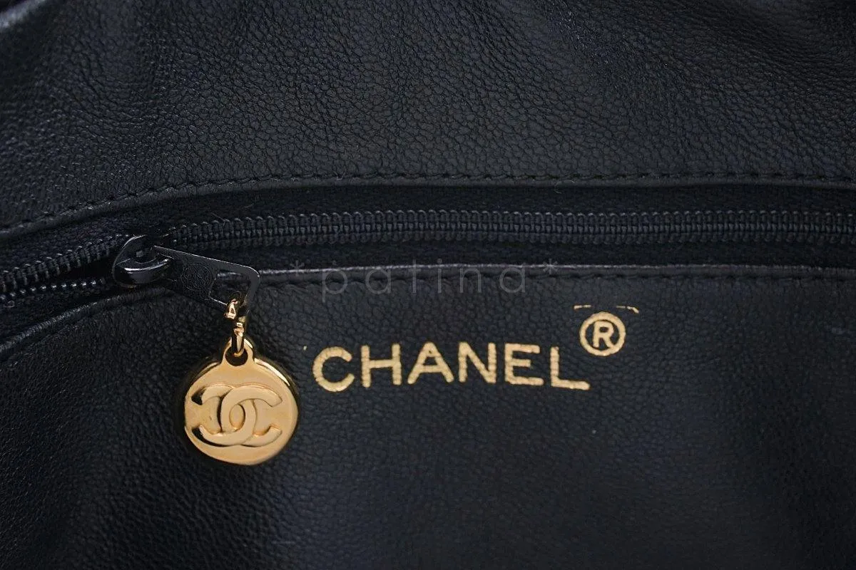 Chanel Pristine Vintage Black Patent Classic Quilted Camera Case Bag