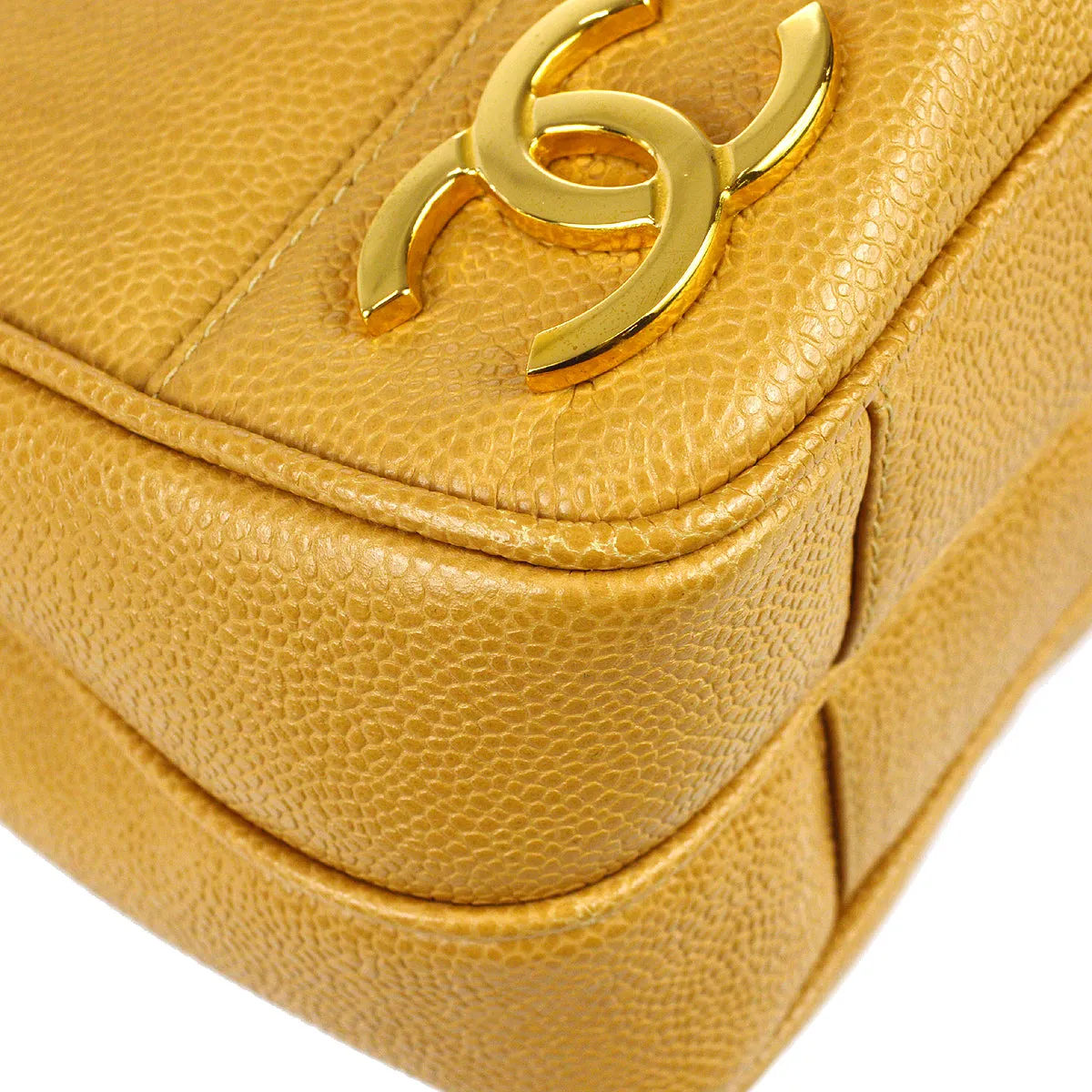 Chanel Triple CC Chain Shoulder Bag Beige Caviar