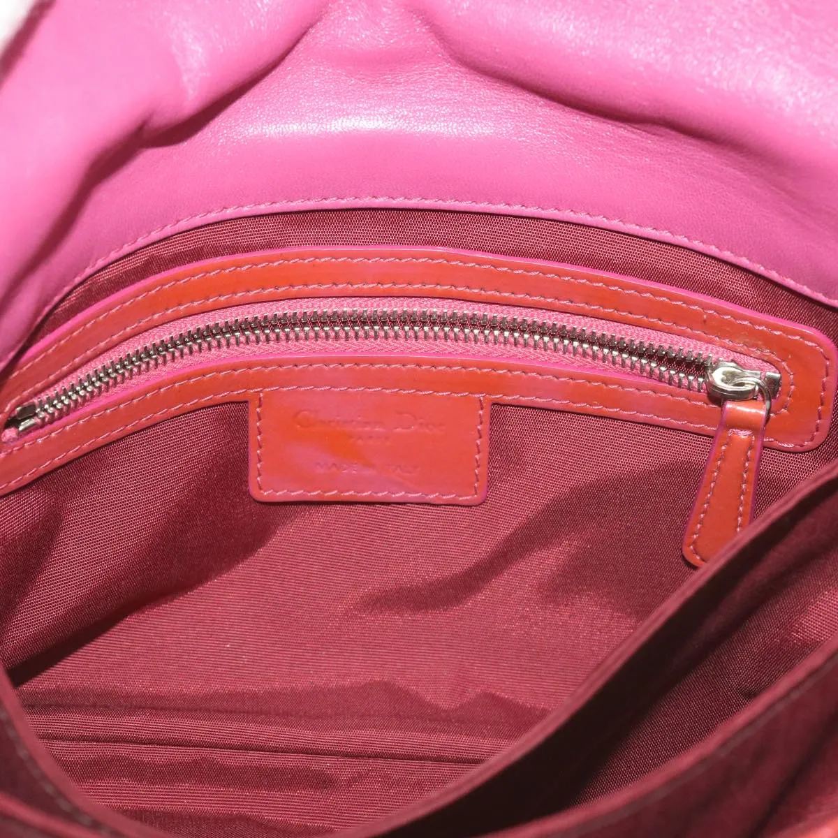CHRISTIAN DIOR Canage Newlock Shoulder Bag patent Red Auth hk1131