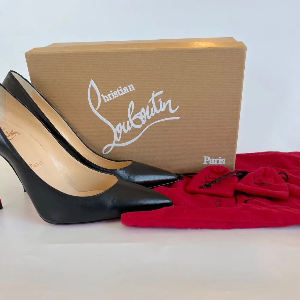 Christian Louboutin Black Patent Leather So Kate Pumps, 38.5