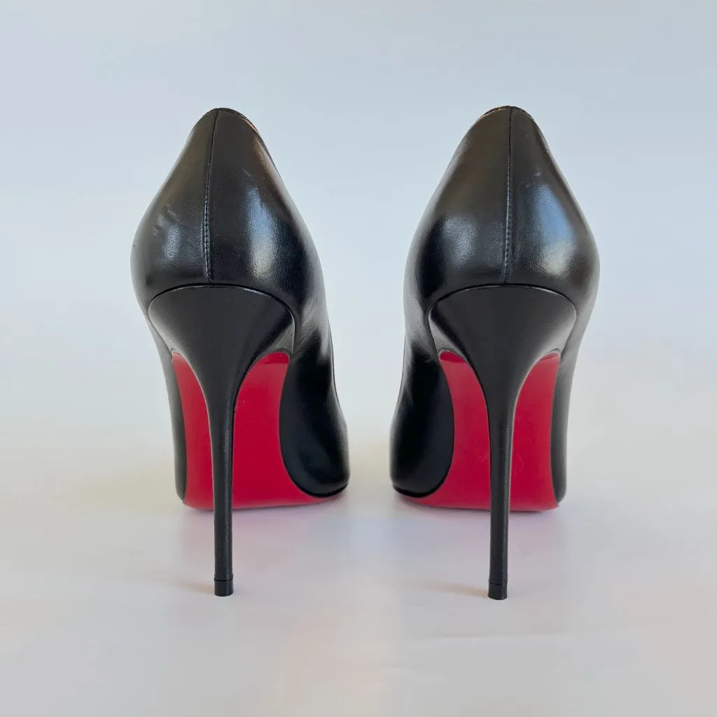 Christian Louboutin Black Patent Leather So Kate Pumps, 38.5