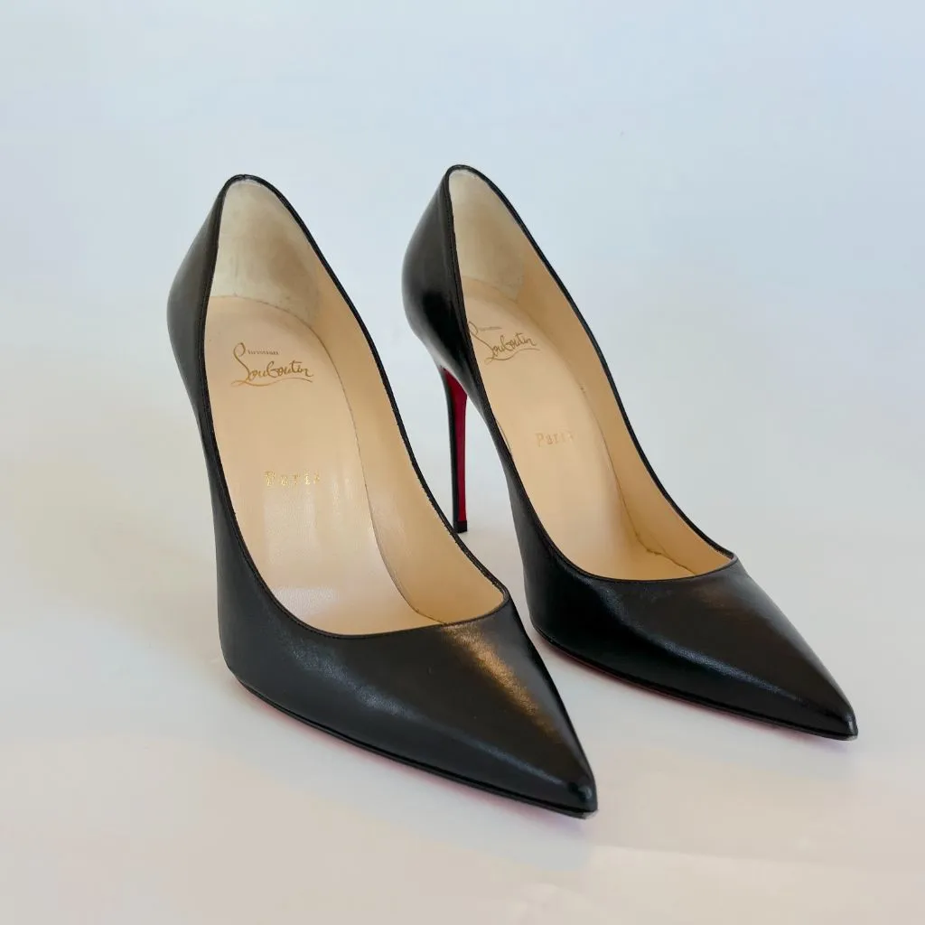 Christian Louboutin Black Patent Leather So Kate Pumps, 38.5