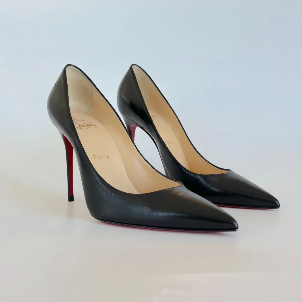 Christian Louboutin Black Patent Leather So Kate Pumps, 38.5