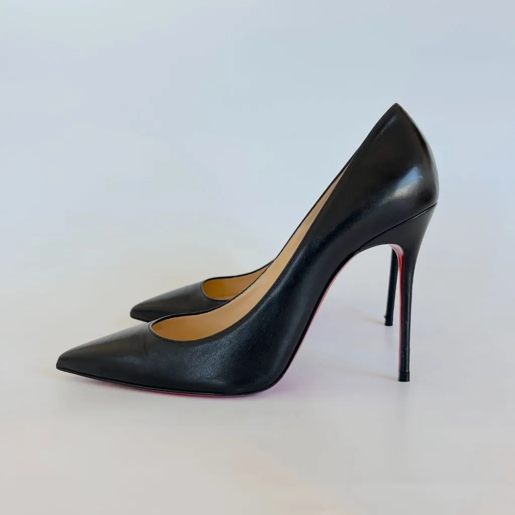 Christian Louboutin Black Patent Leather So Kate Pumps, 38.5
