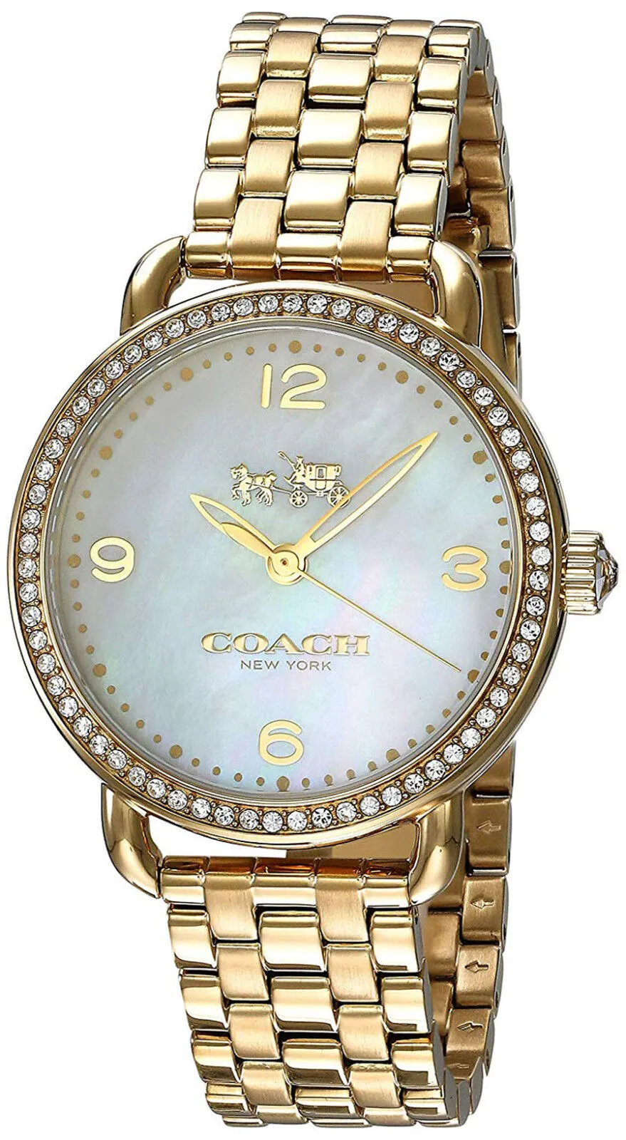 Coach 14502482 Delancey Mother of Pearl Dial Gold Tone Stainless Women's Watch