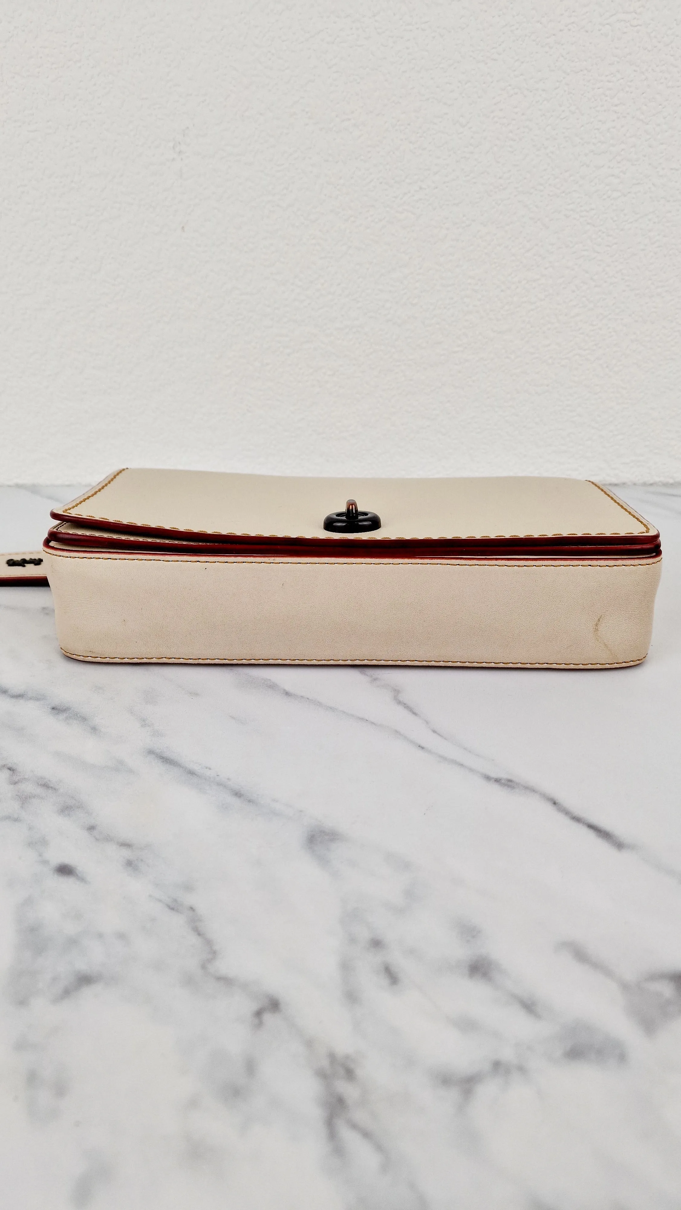 Coach 1941 Dinky in Chalk White Smooth Leather - Crossbody Chain Bag - Coach 55149