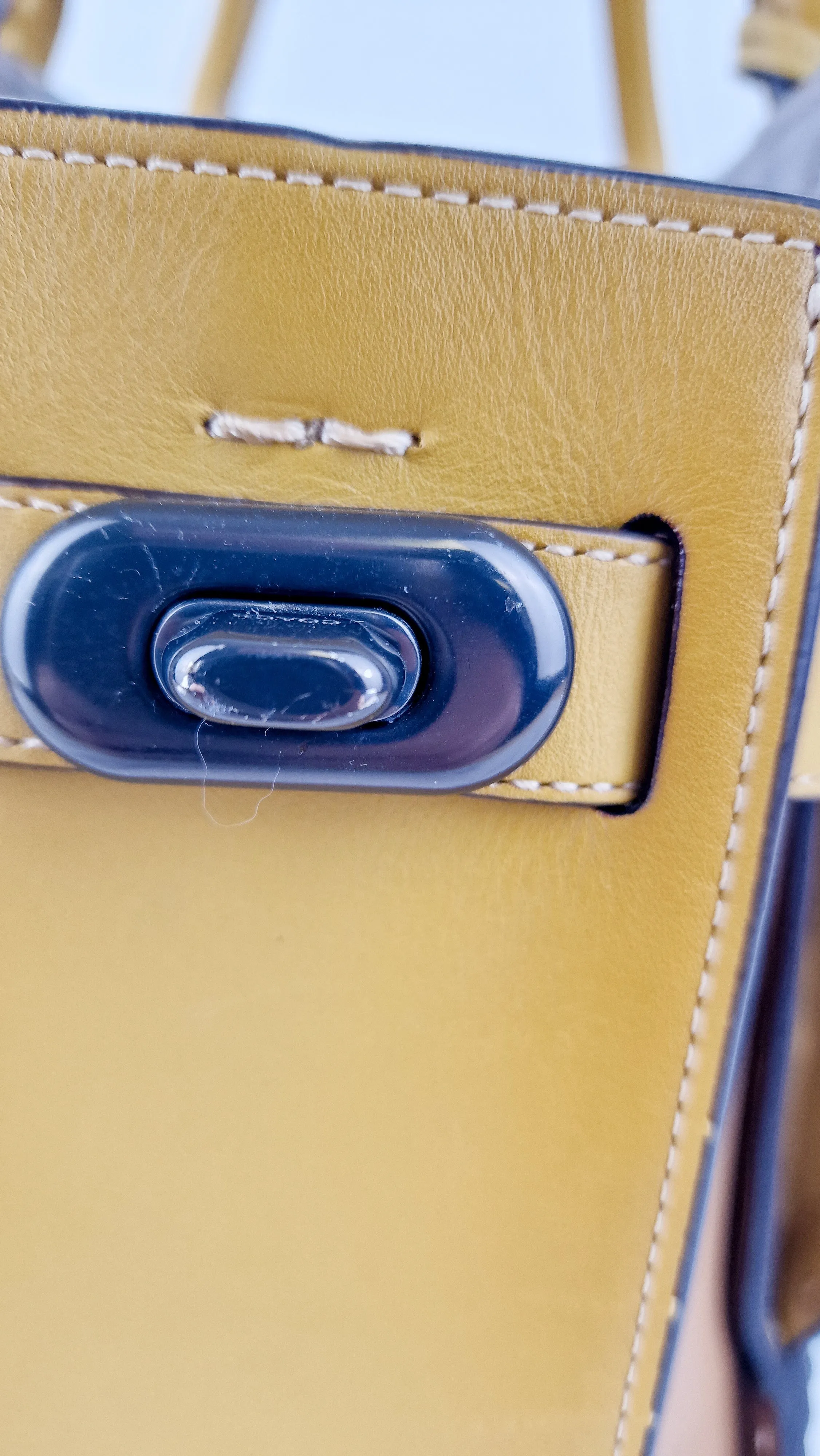 Coach 1941 Double Swagger Flax Yellow Handbag C Chain Strap Leather Bag - Coach 25831