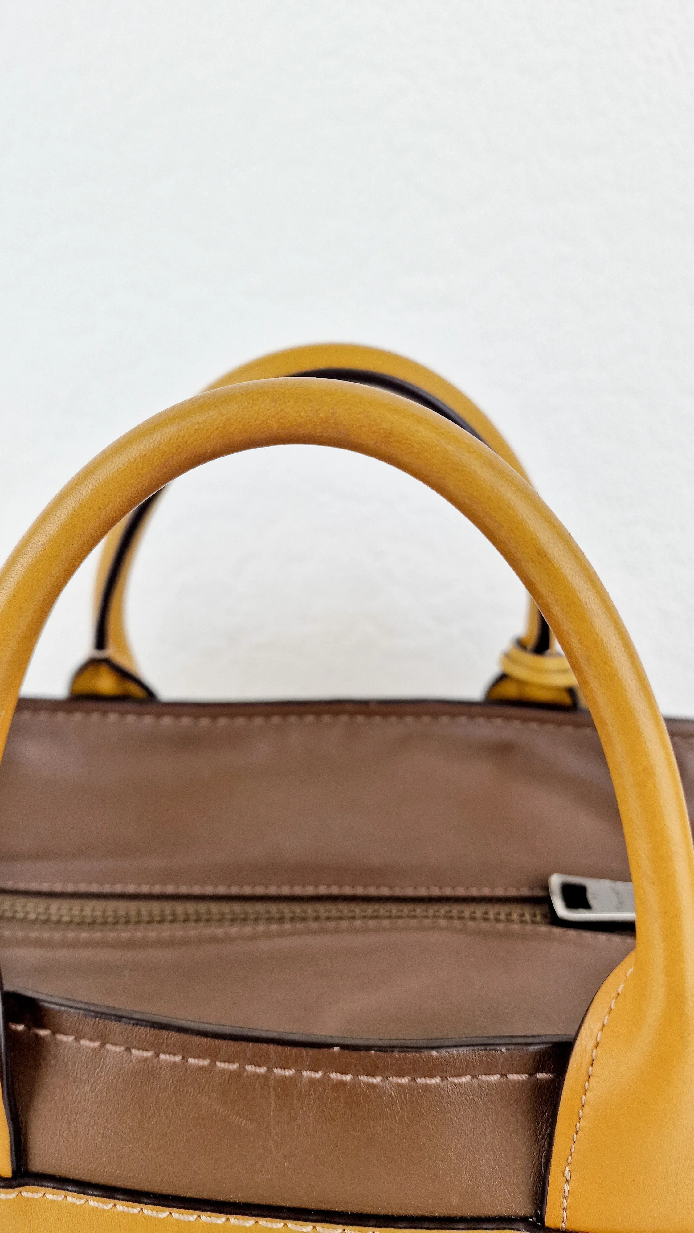 Coach 1941 Double Swagger Flax Yellow Handbag C Chain Strap Leather Bag - Coach 25831