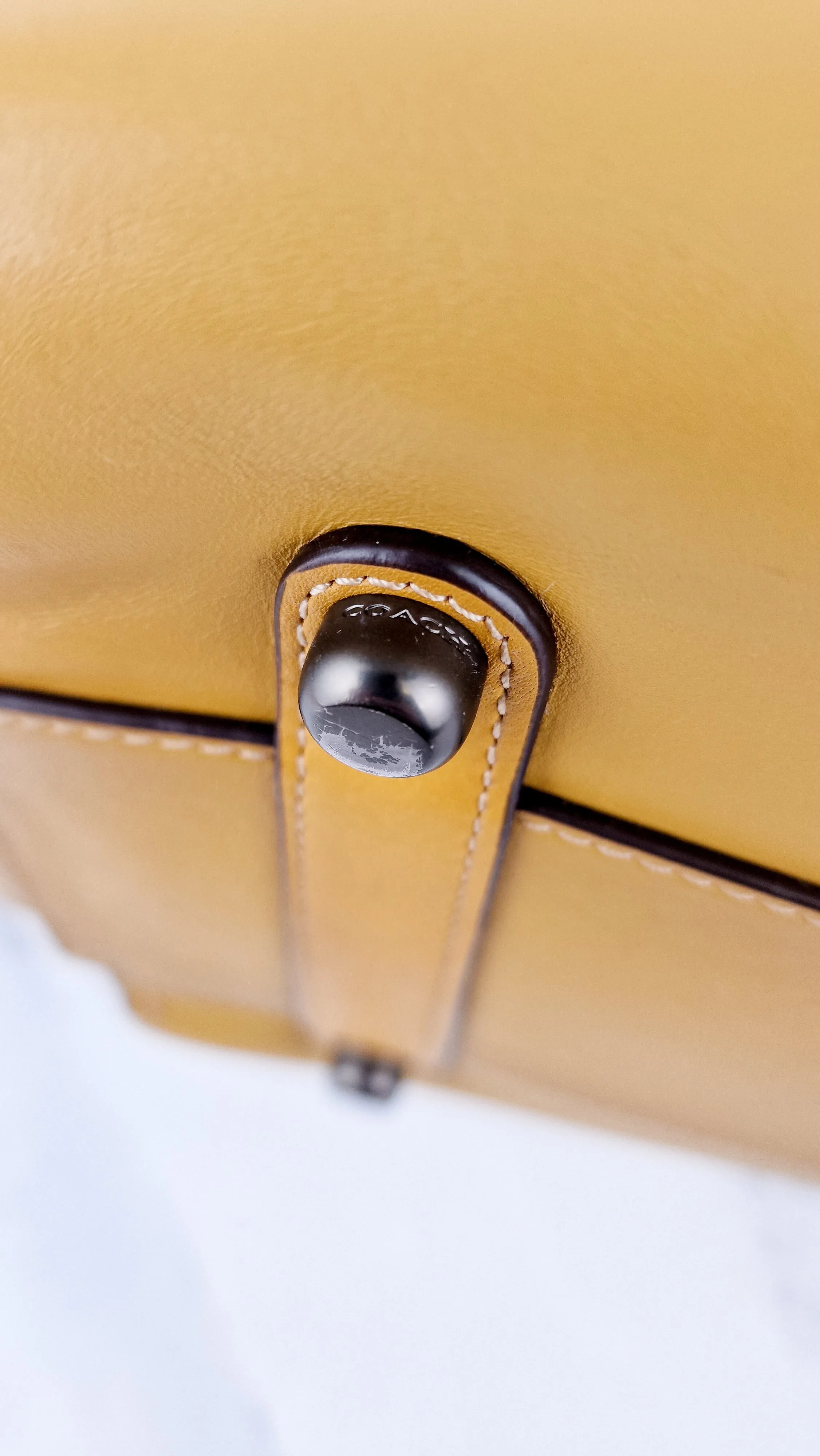 Coach 1941 Double Swagger Flax Yellow Handbag C Chain Strap Leather Bag - Coach 25831