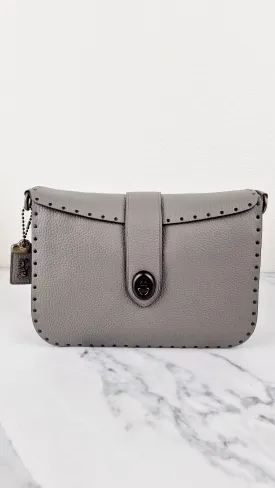 Coach 1941 Page 27 With Border Rivets in Heather Grey Pebble Leather - Coach 31929