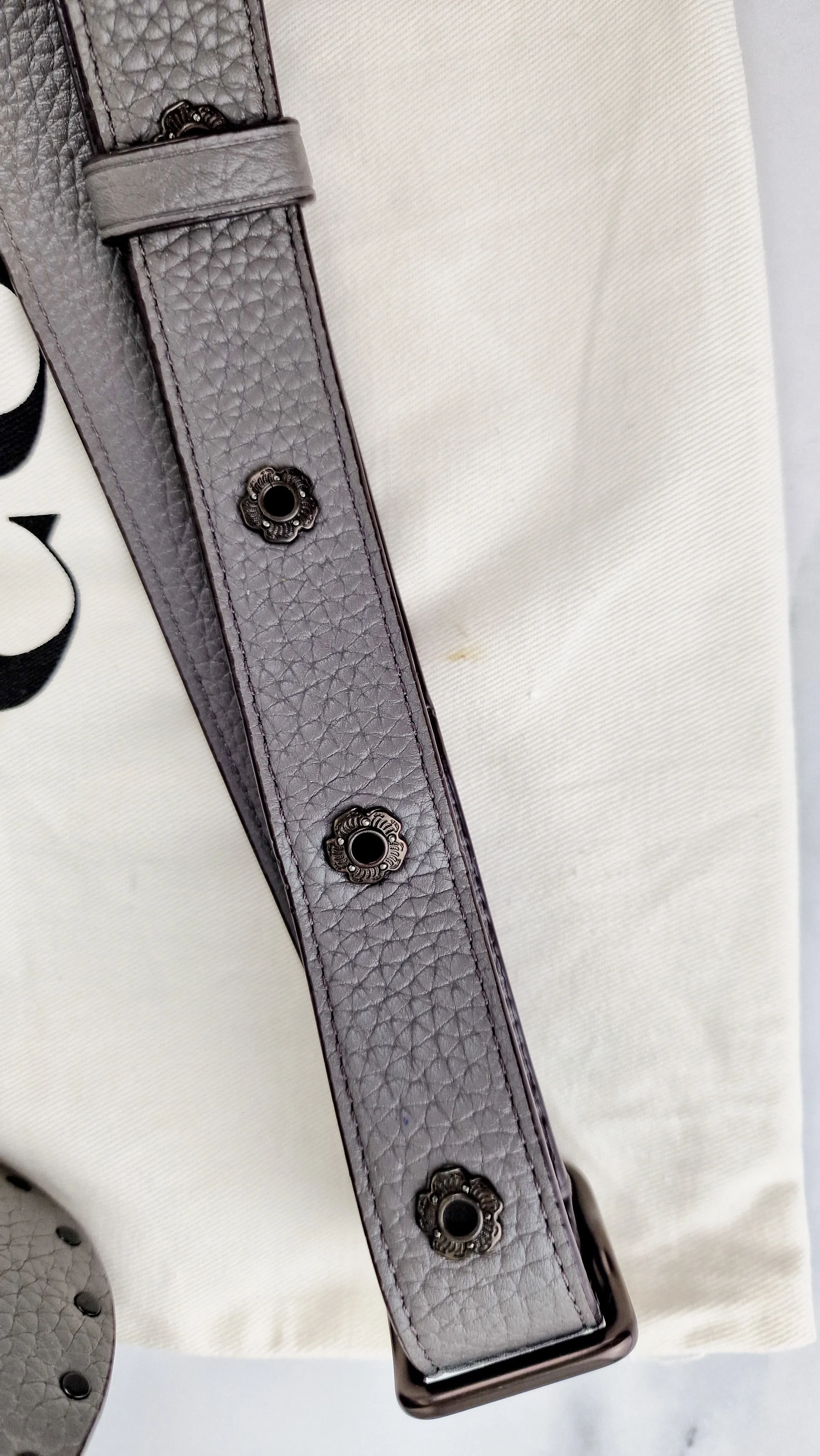 Coach 1941 Page 27 With Border Rivets in Heather Grey Pebble Leather - Coach 31929