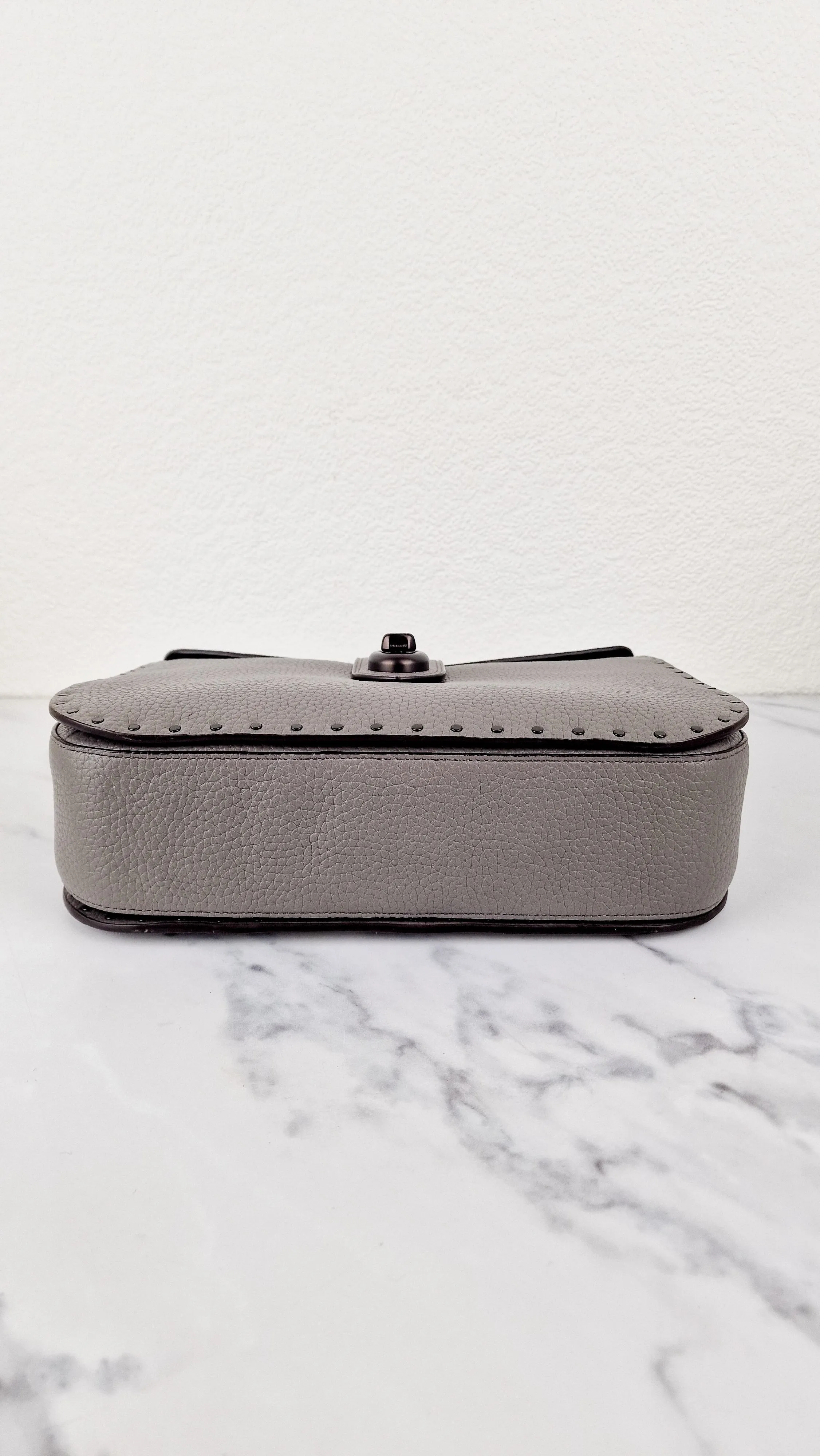 Coach 1941 Page 27 With Border Rivets in Heather Grey Pebble Leather - Coach 31929