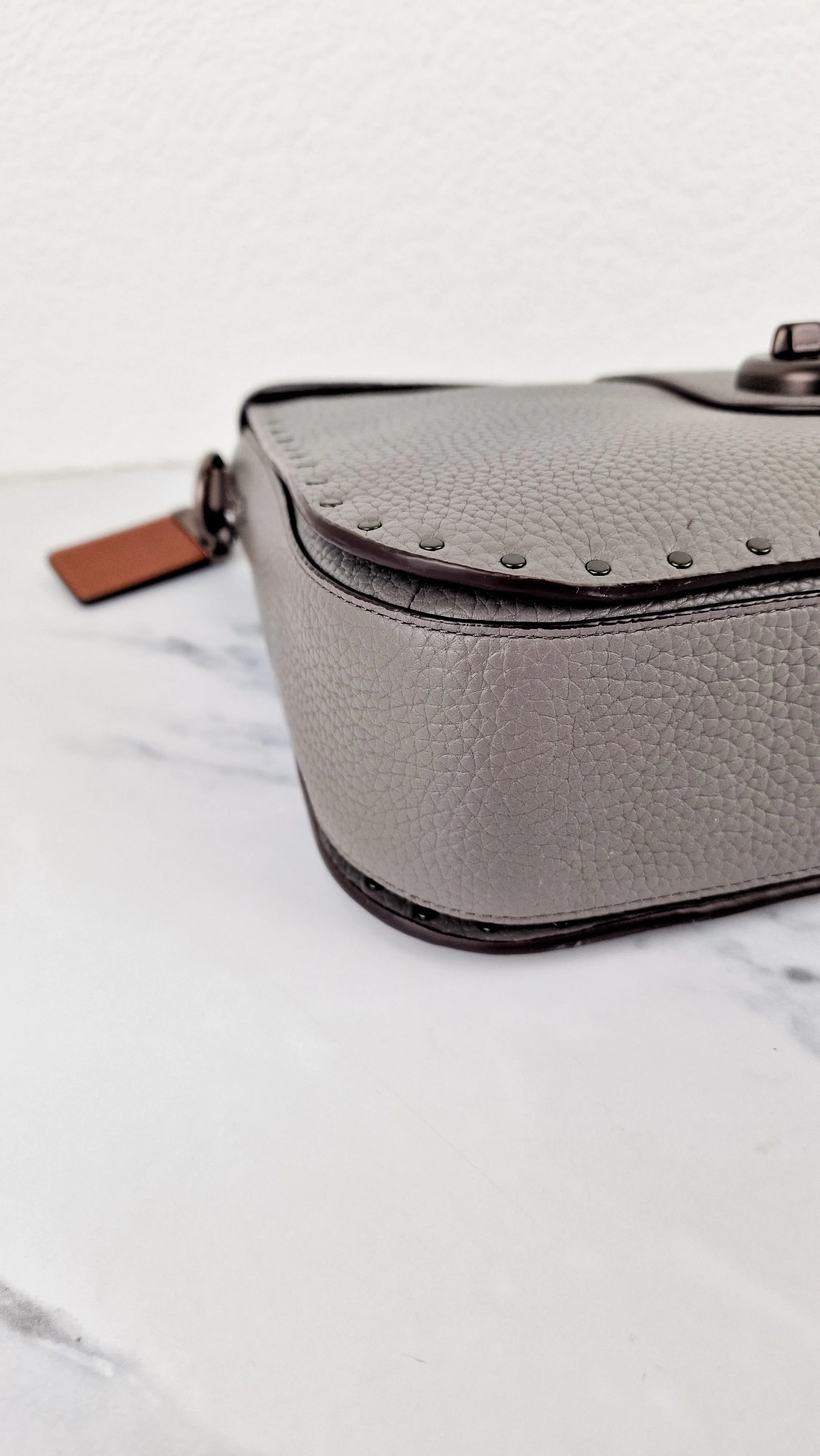 Coach 1941 Page 27 With Border Rivets in Heather Grey Pebble Leather - Coach 31929