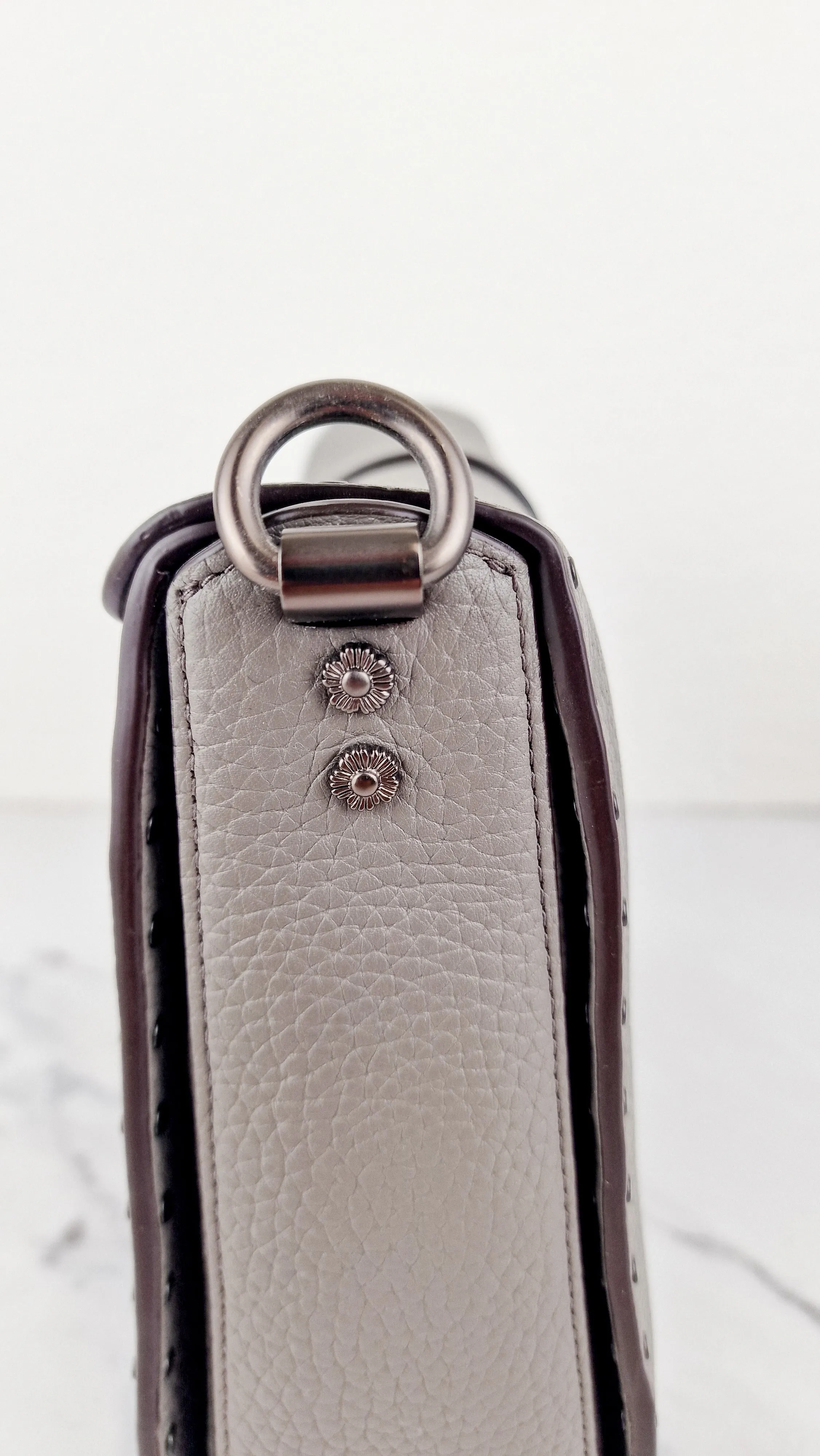 Coach 1941 Page 27 With Border Rivets in Heather Grey Pebble Leather - Coach 31929