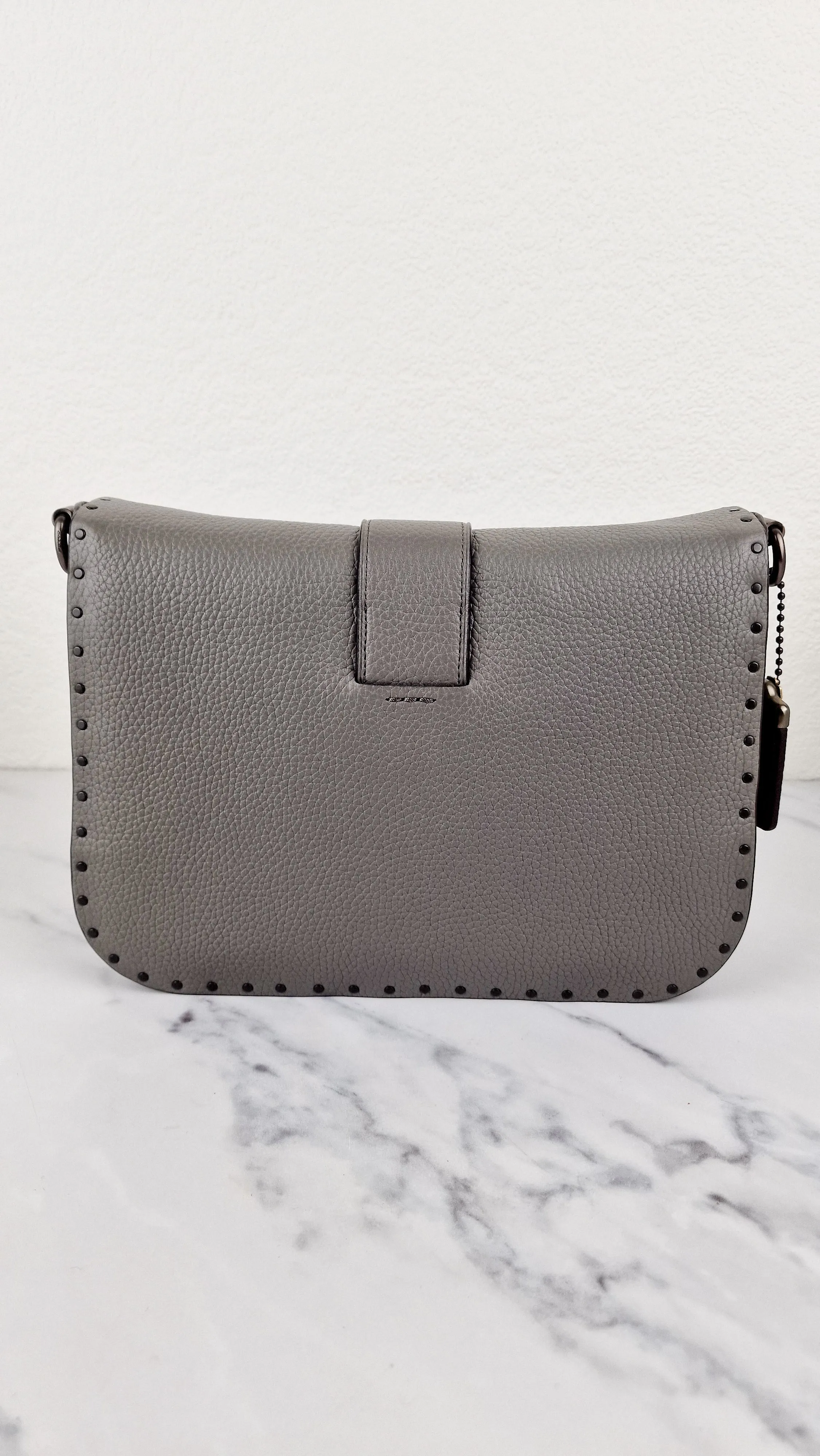 Coach 1941 Page 27 With Border Rivets in Heather Grey Pebble Leather - Coach 31929