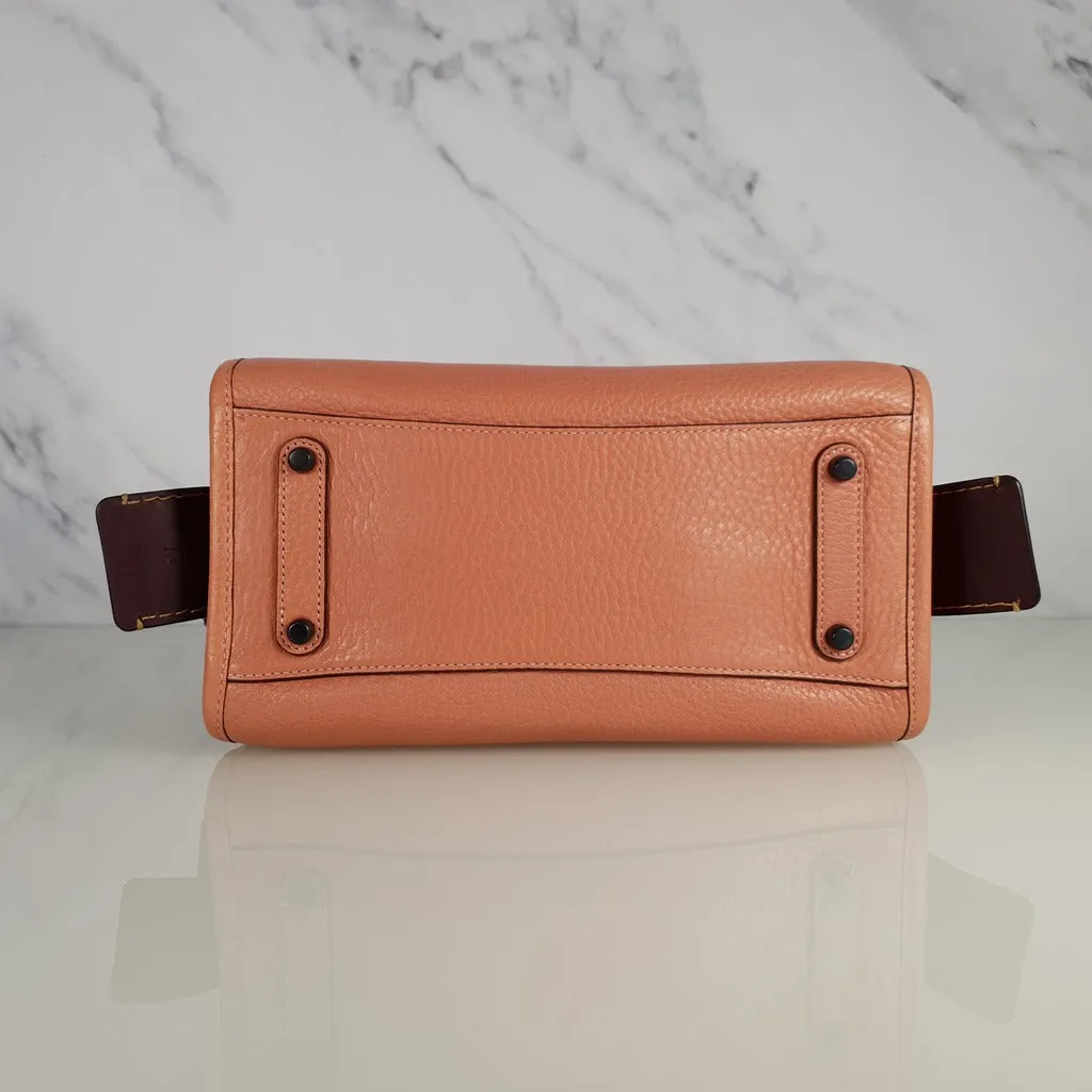 Coach 1941 Rogue 25 in Melon with Snakeskin Handles - Shoulder Bag Handbag in Pebble Leather Pink Salmon Peach