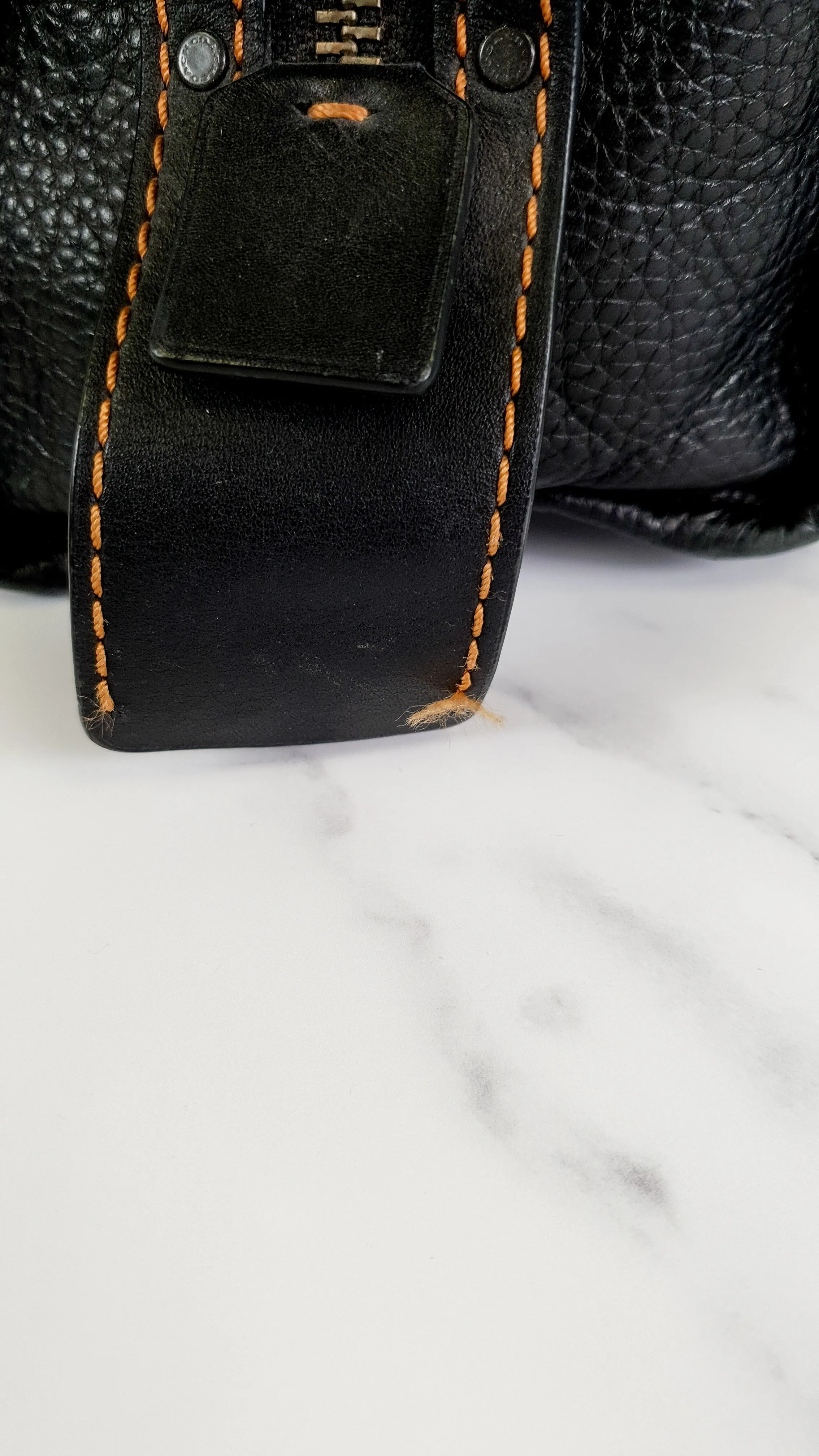 Coach 1941 Rogue 31 Bag in Black Pebble Leather with Honey Suede Shoulder Handbag - Coach 38124