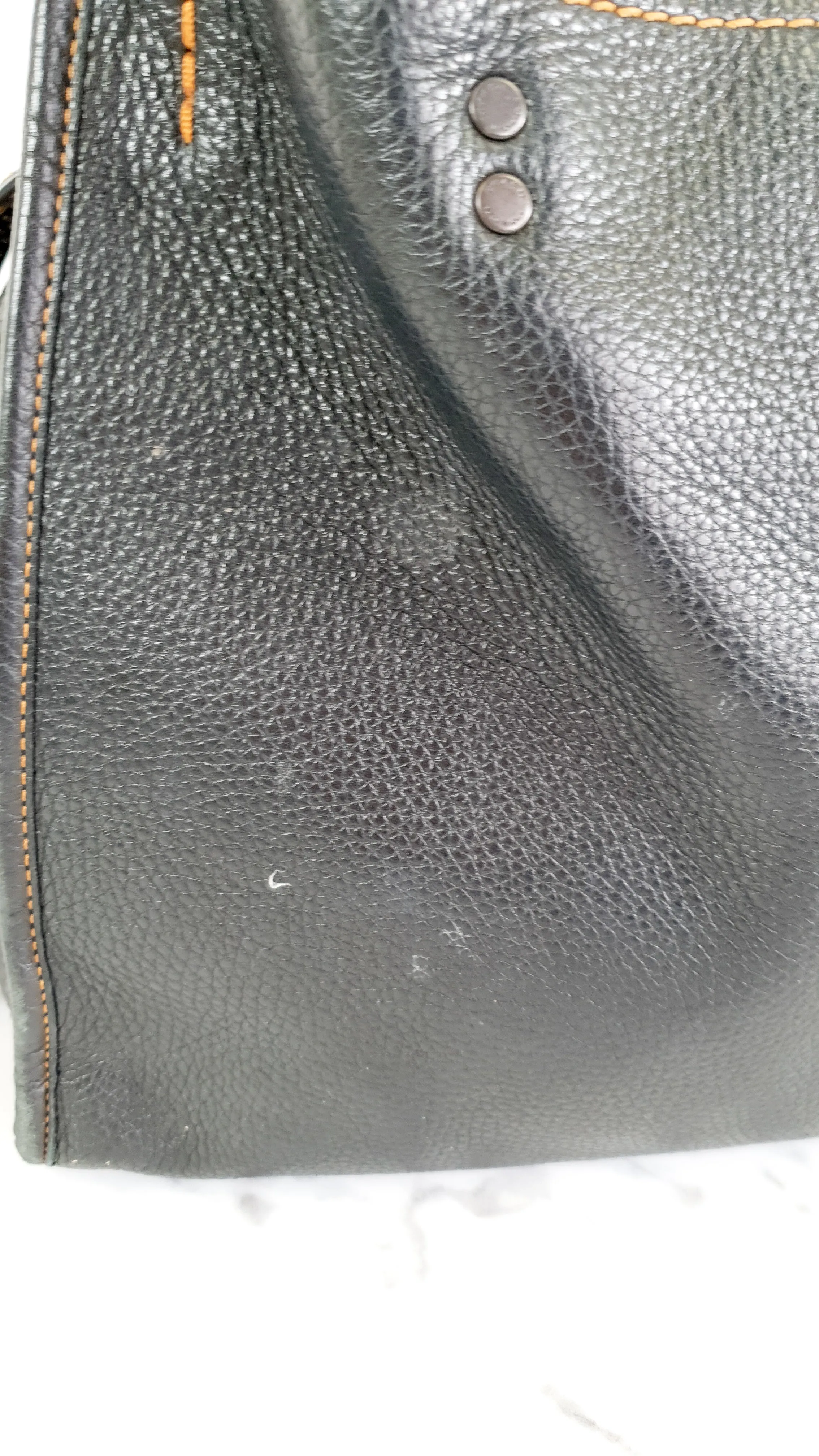 Coach 1941 Rogue 31 Bag in Black Pebble Leather with Honey Suede Shoulder Handbag - Coach 38124