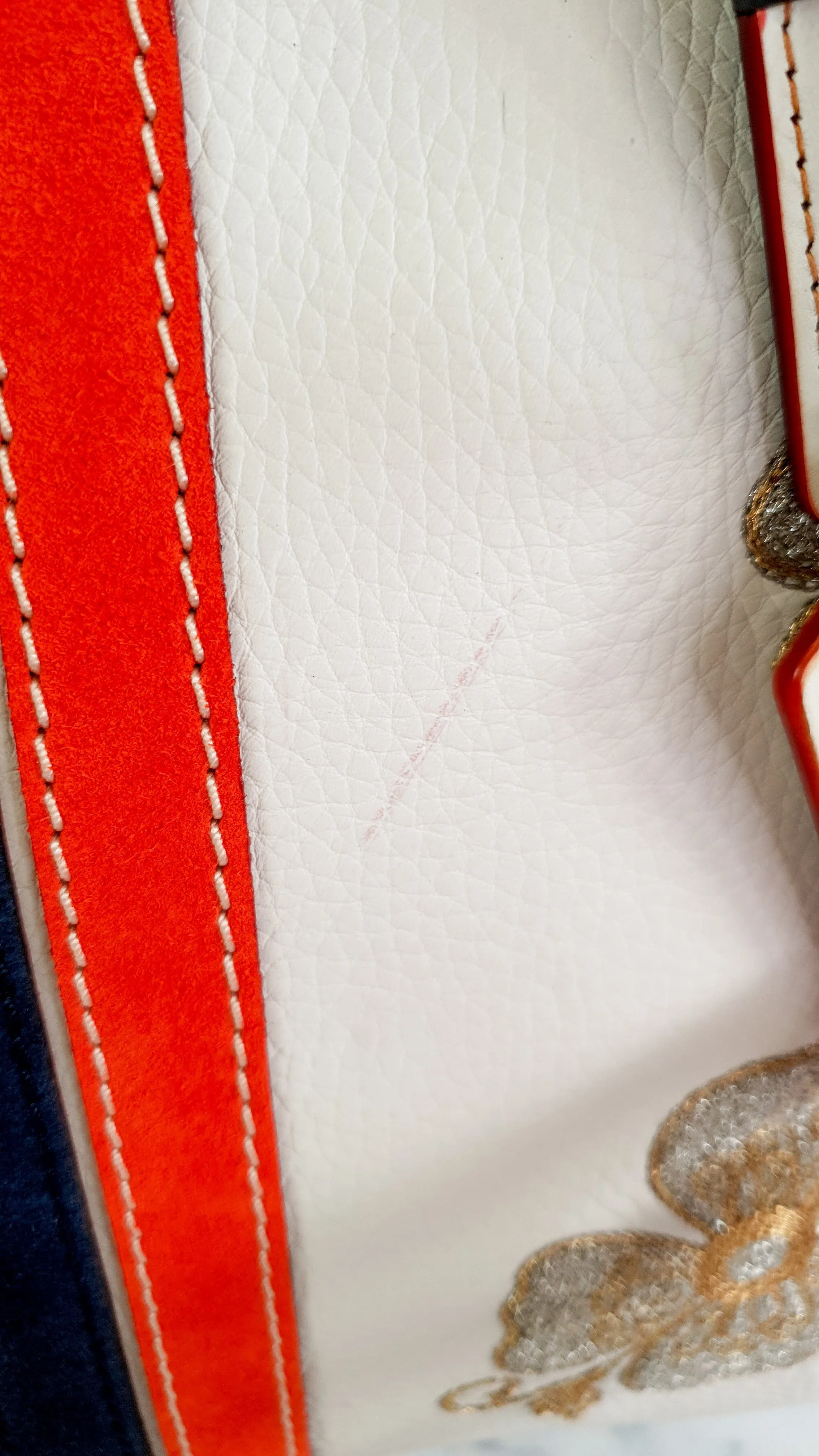 Coach 1941 Rogue 31 in Chalk with Western Embroidery Flowers & Varsity Stripe - Satchel Handbag Coach 57230