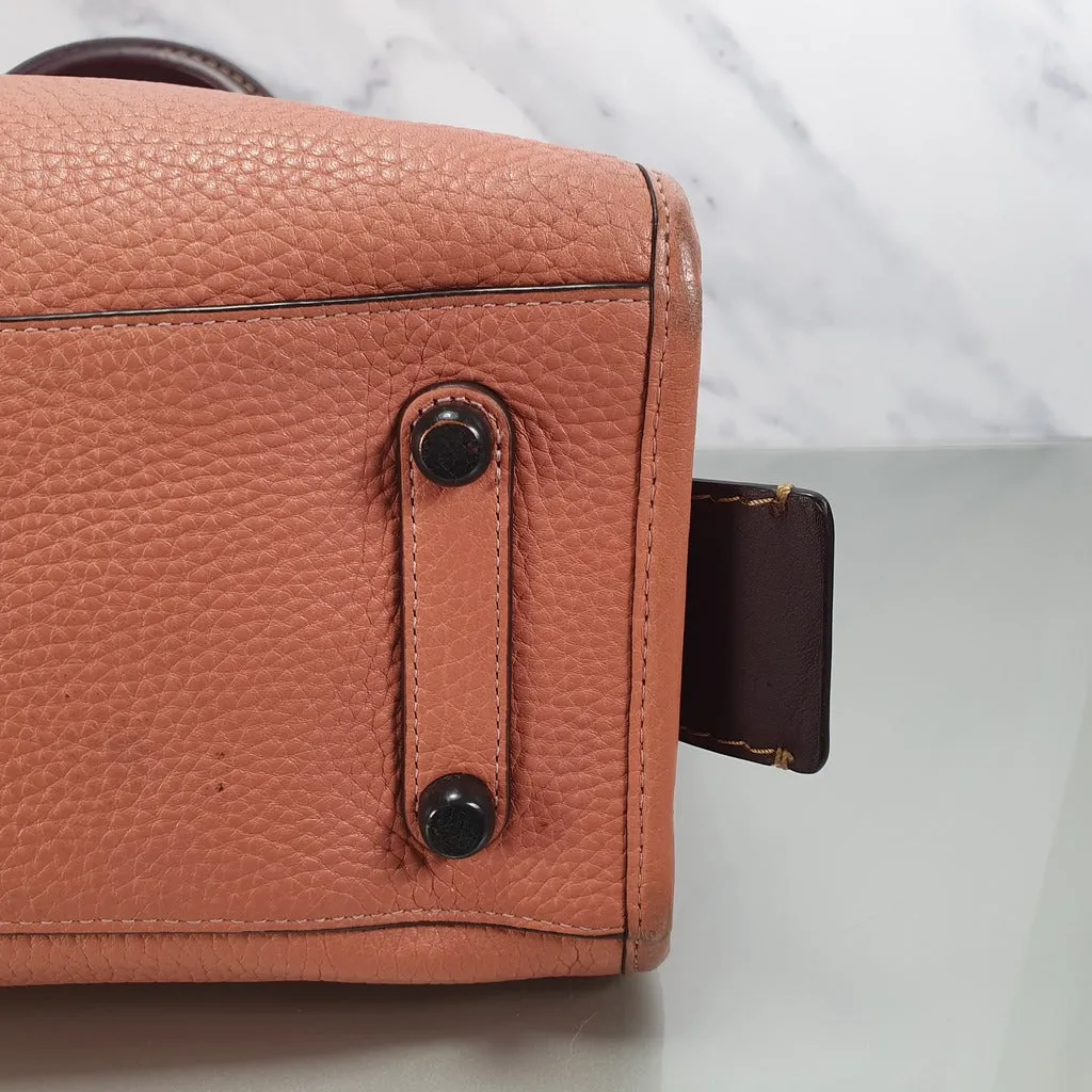 Coach 1941 Rogue 31 in Melon with Burgundy Colorblock Detail and Suede