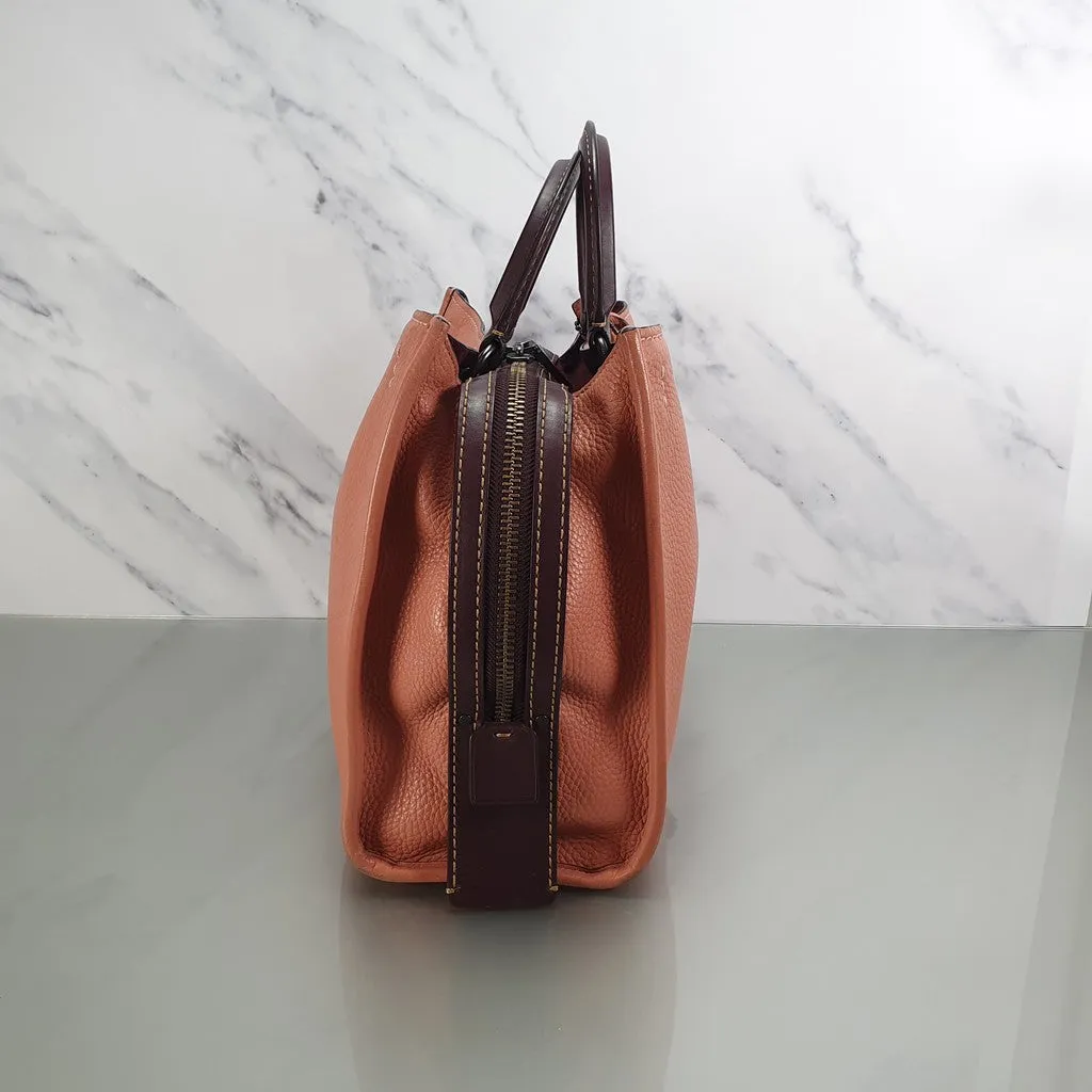 Coach 1941 Rogue 31 in Melon with Burgundy Colorblock Detail and Suede