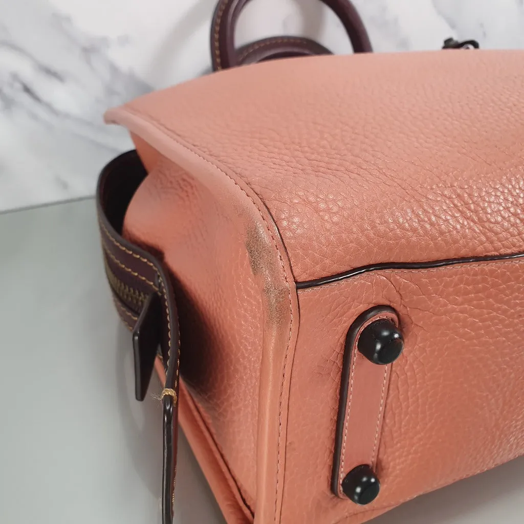 Coach 1941 Rogue 31 in Melon with Burgundy Colorblock Detail and Suede