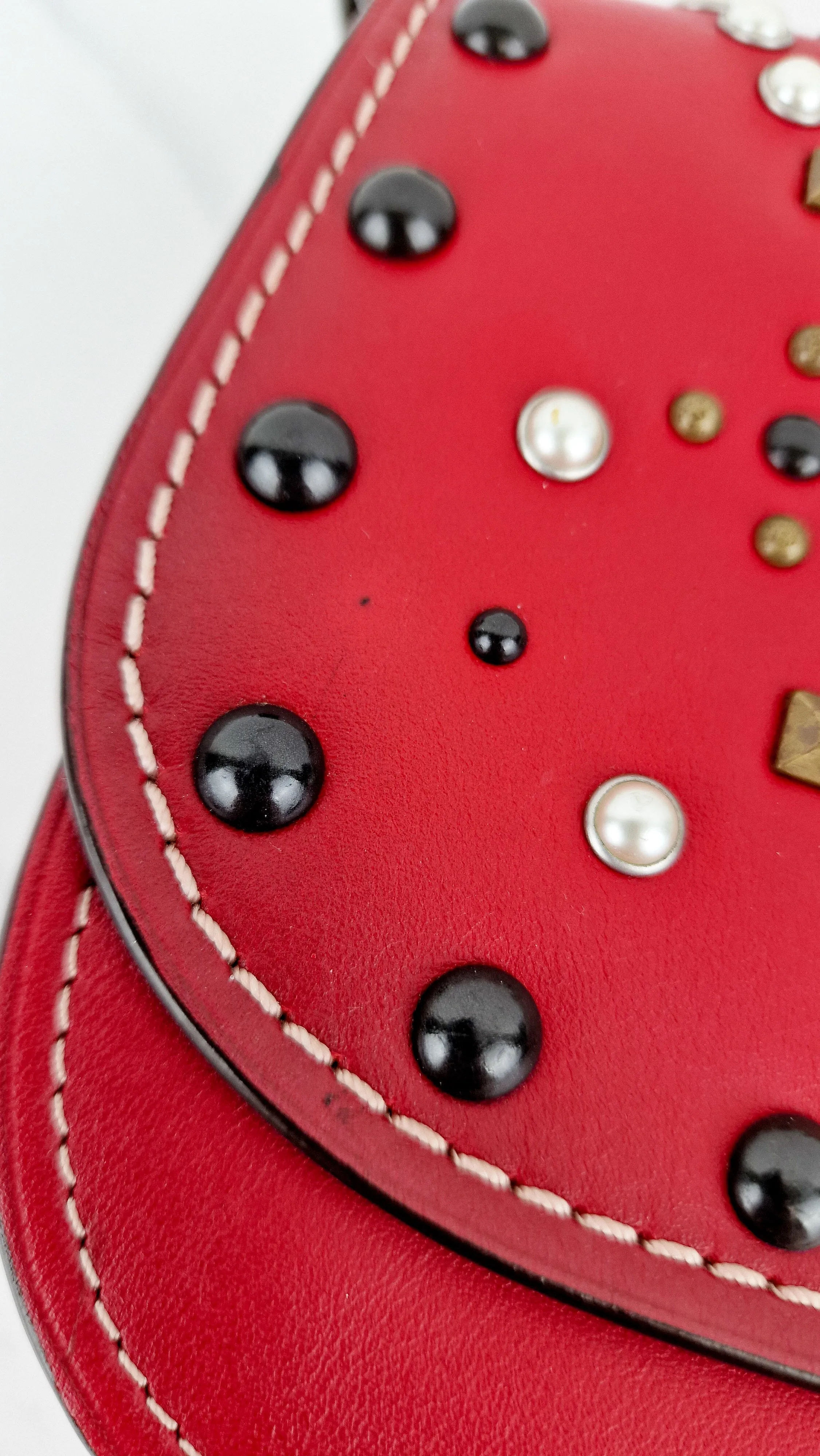 Coach 1941 Saddle 17 With Western Rivets in Red Leather Crossbody Bag - Coach 56564