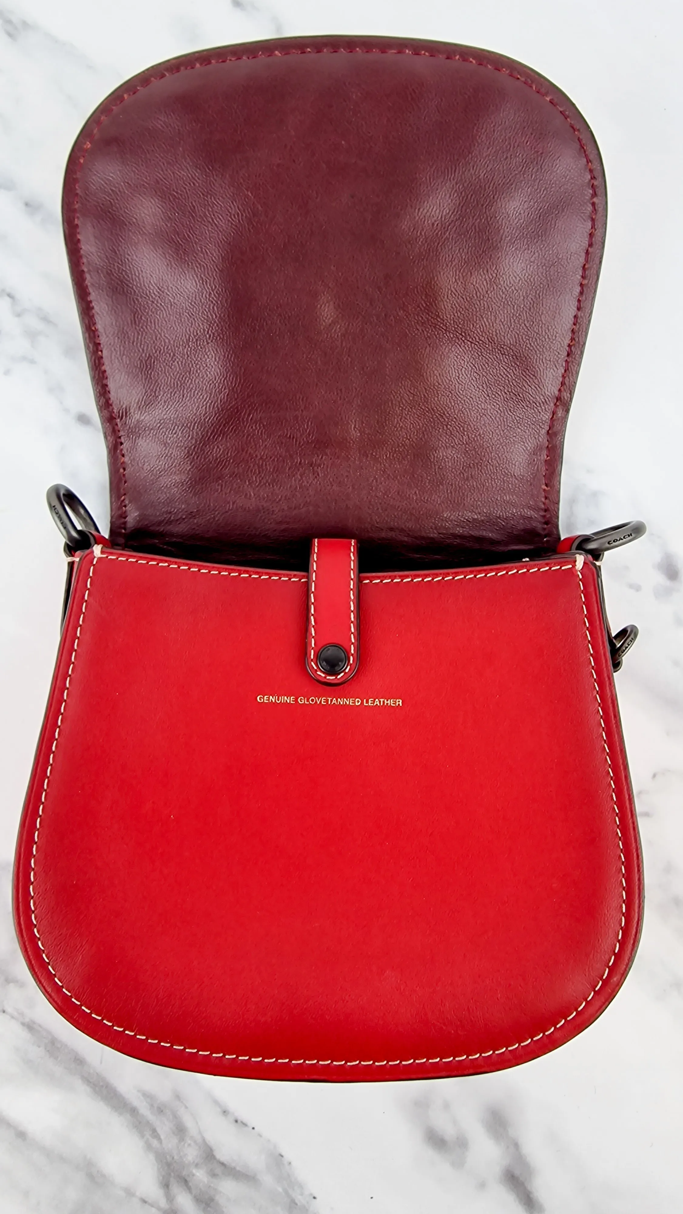 Coach 1941 Saddle 17 With Western Rivets in Red Leather Crossbody Bag - Coach 56564