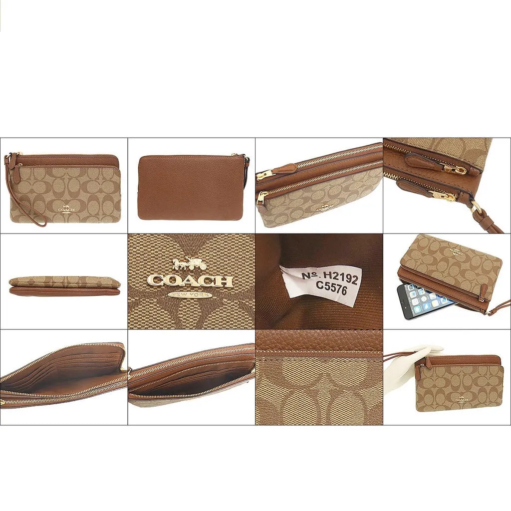 COACH C5576/5610 double zip wallet/wristlet