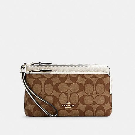 COACH C5576/5610 double zip wallet/wristlet