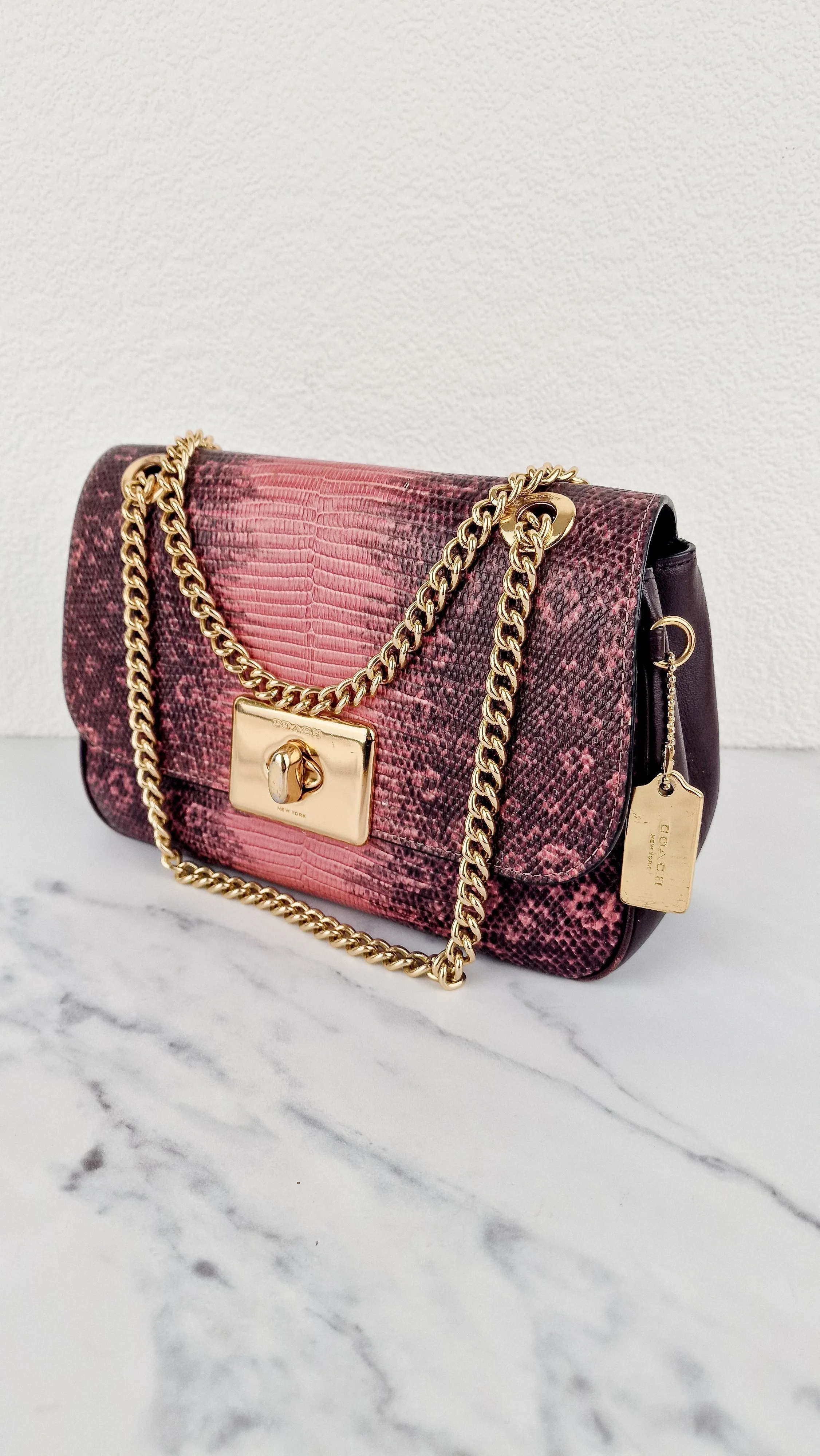 Coach Cassidy Crossbody Bag in Pink Lizard Embossed Leather - Coach F72669