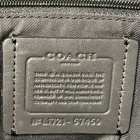 COACH Crossbanded Leather Tote, Black, M