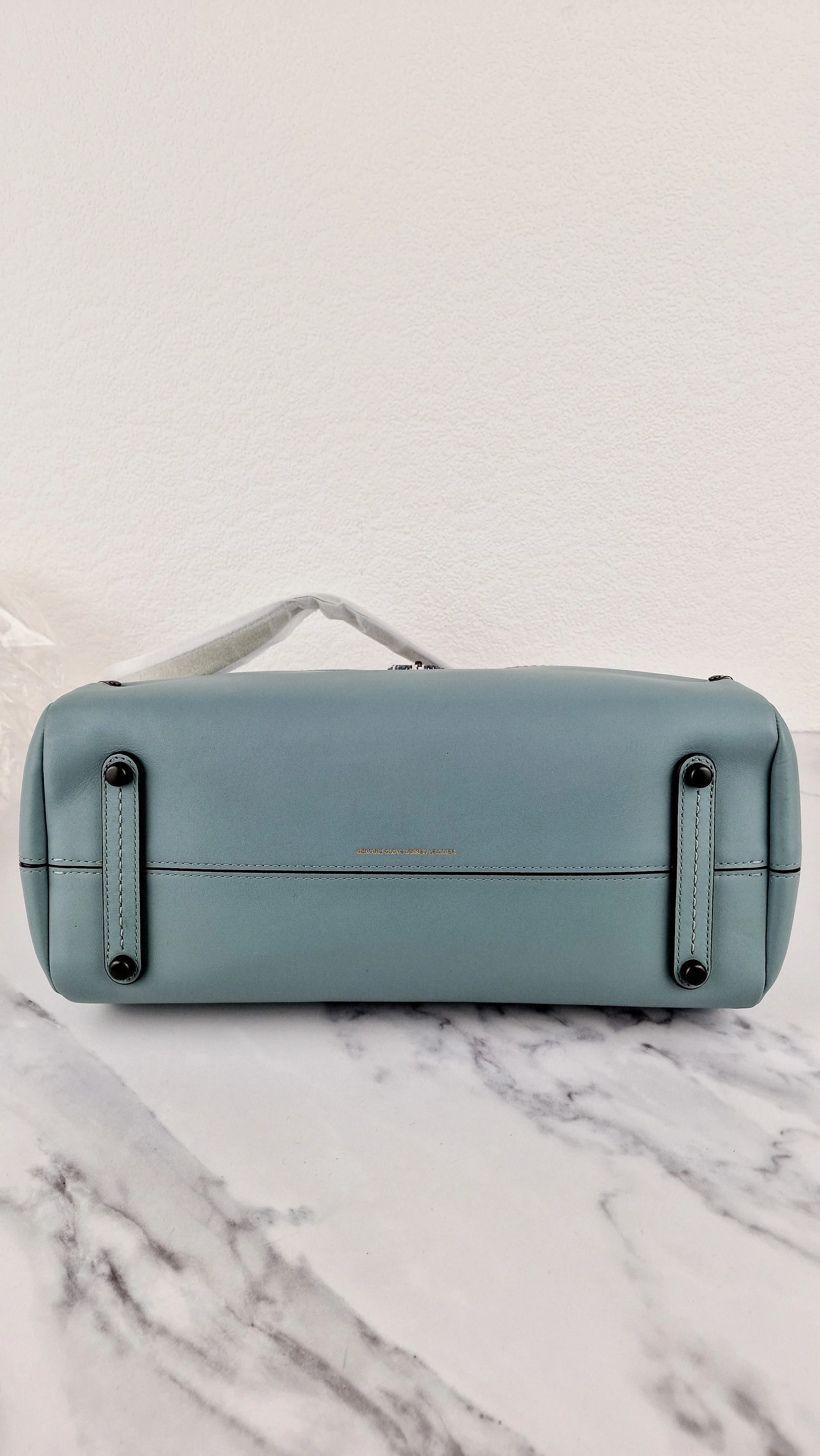 Coach Mason Carryall in Sage Pale Blue Green Smooth Leather with Snakeskin C Turnlock - Coach 38717 - Handbag