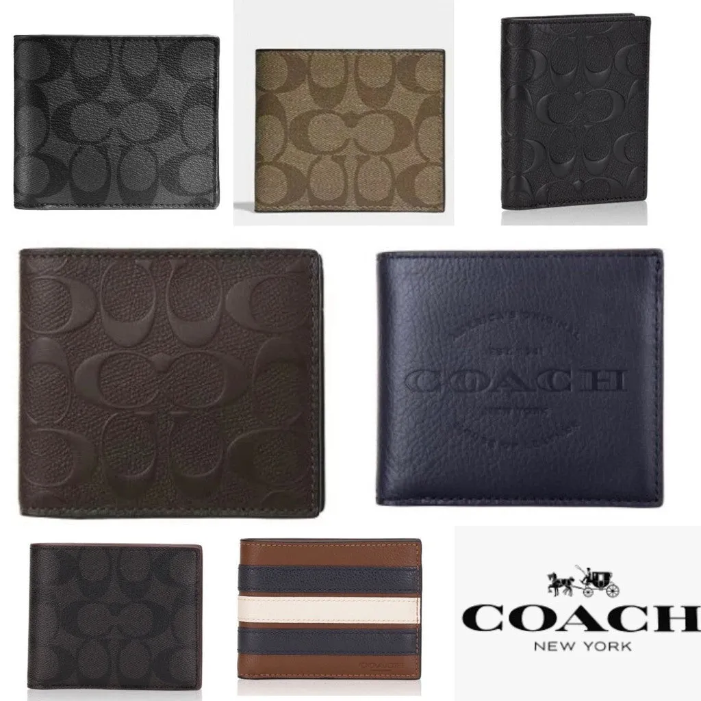 COACH Men Billfold with Id case /Coin Wallet Collection