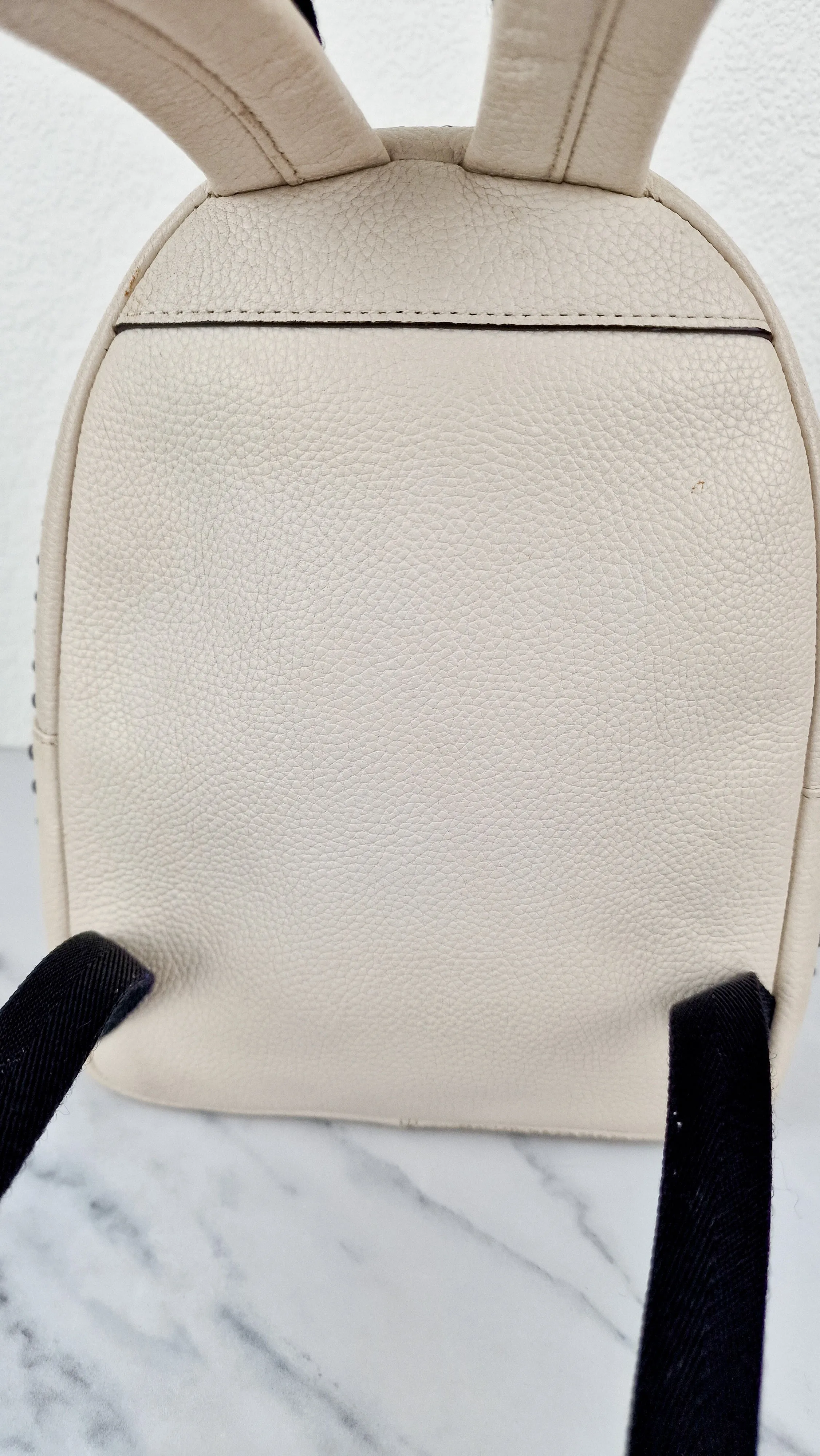 Coach Mini Campus Backpack in Chalk White Pebble Leather with Bandana Rivets - Coach 55628