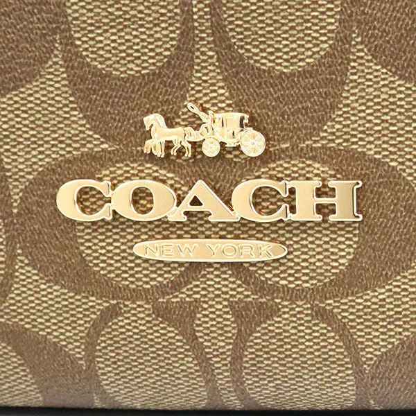 Coach Shoulder Bag Ladies Signature Crossbody Beige Black C1649 IMCBI