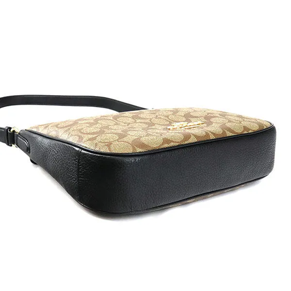 Coach Shoulder Bag Ladies Signature Crossbody Beige Black C1649 IMCBI