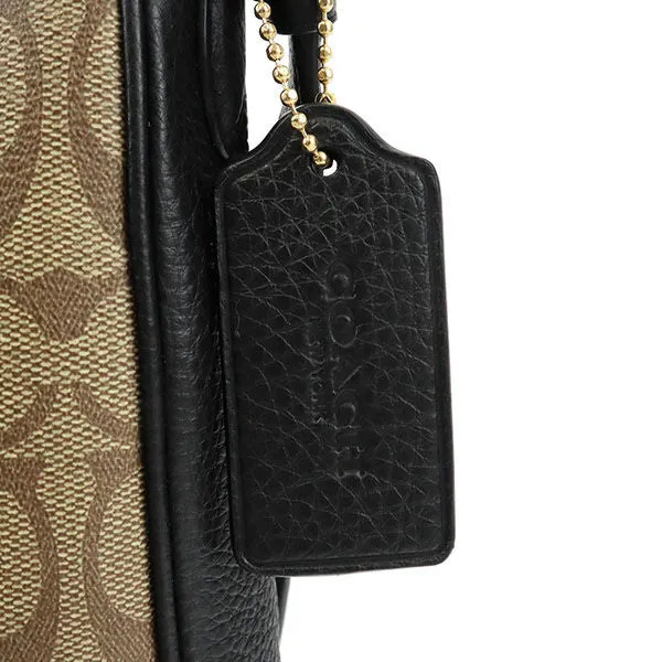 Coach Shoulder Bag Ladies Signature Crossbody Beige Black C1649 IMCBI
