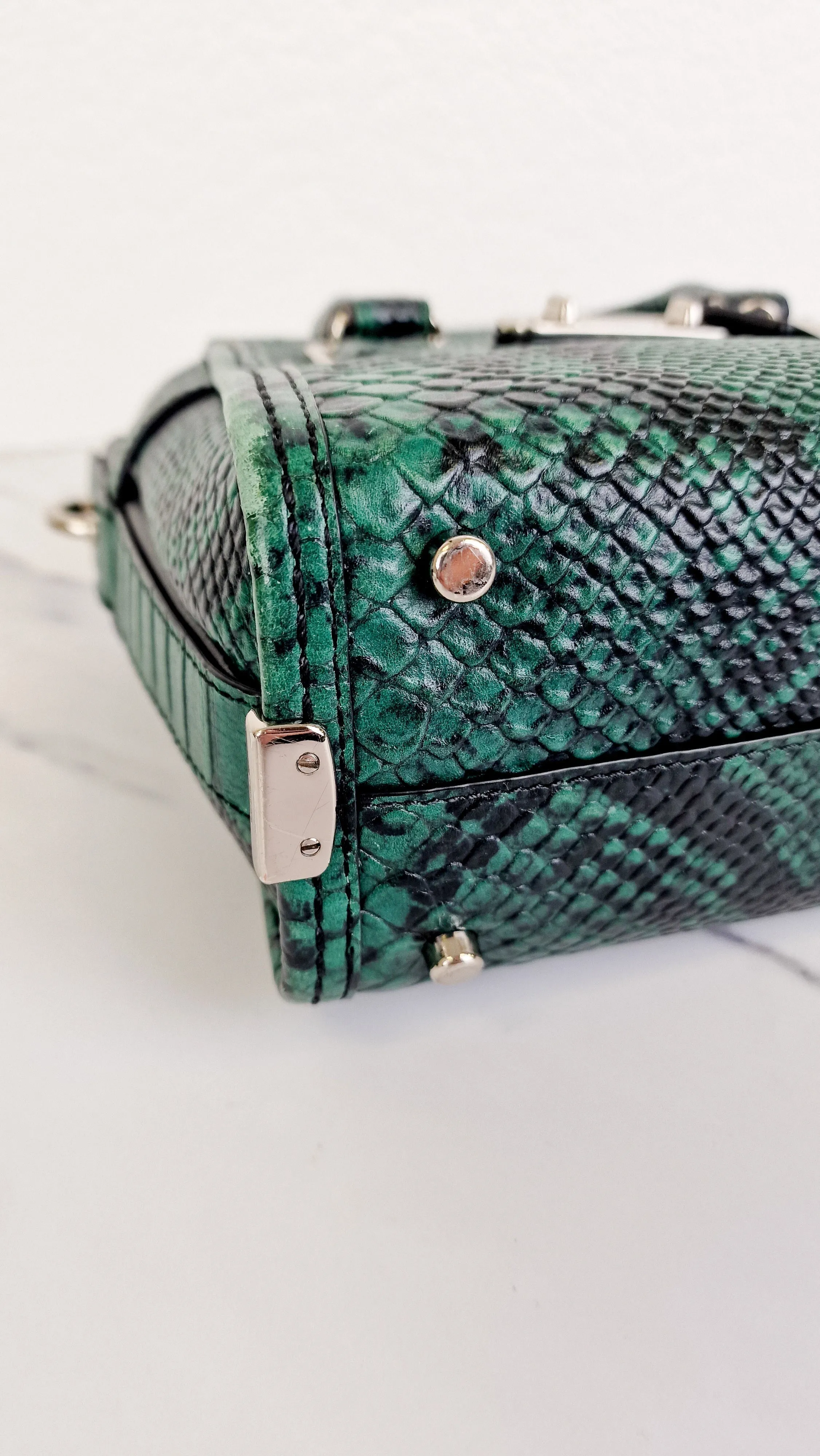 Coach Swagger 21 in Green & Black Snake Print - Handbag Crossbody Bag - Coach 38360