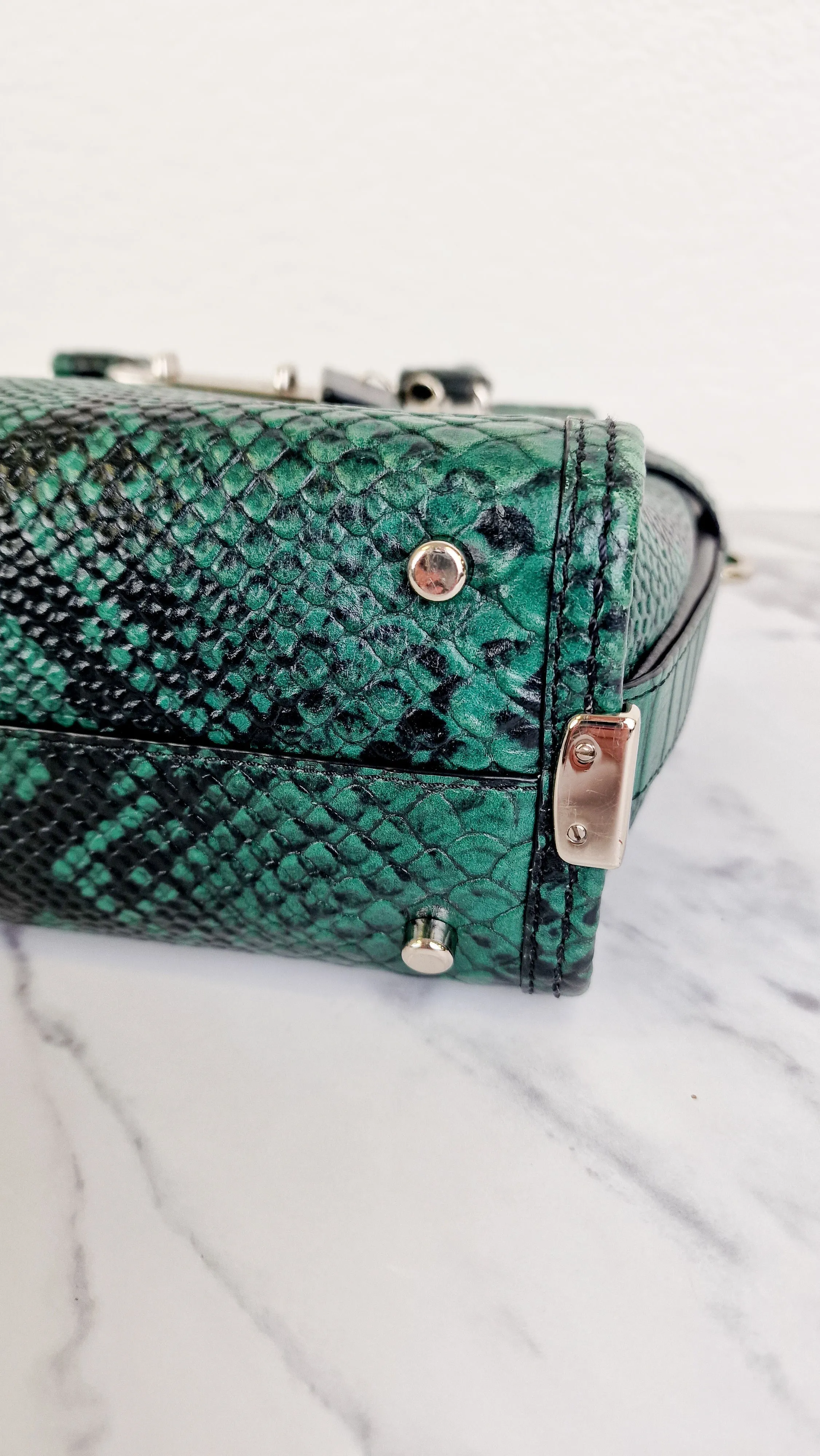 Coach Swagger 21 in Green & Black Snake Print - Handbag Crossbody Bag - Coach 38360