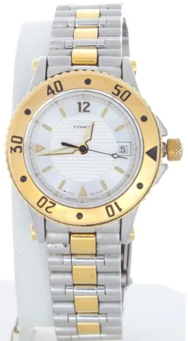 Coach Women's Stainless Steel Silver Dial Date Two-tone Quartz Watch