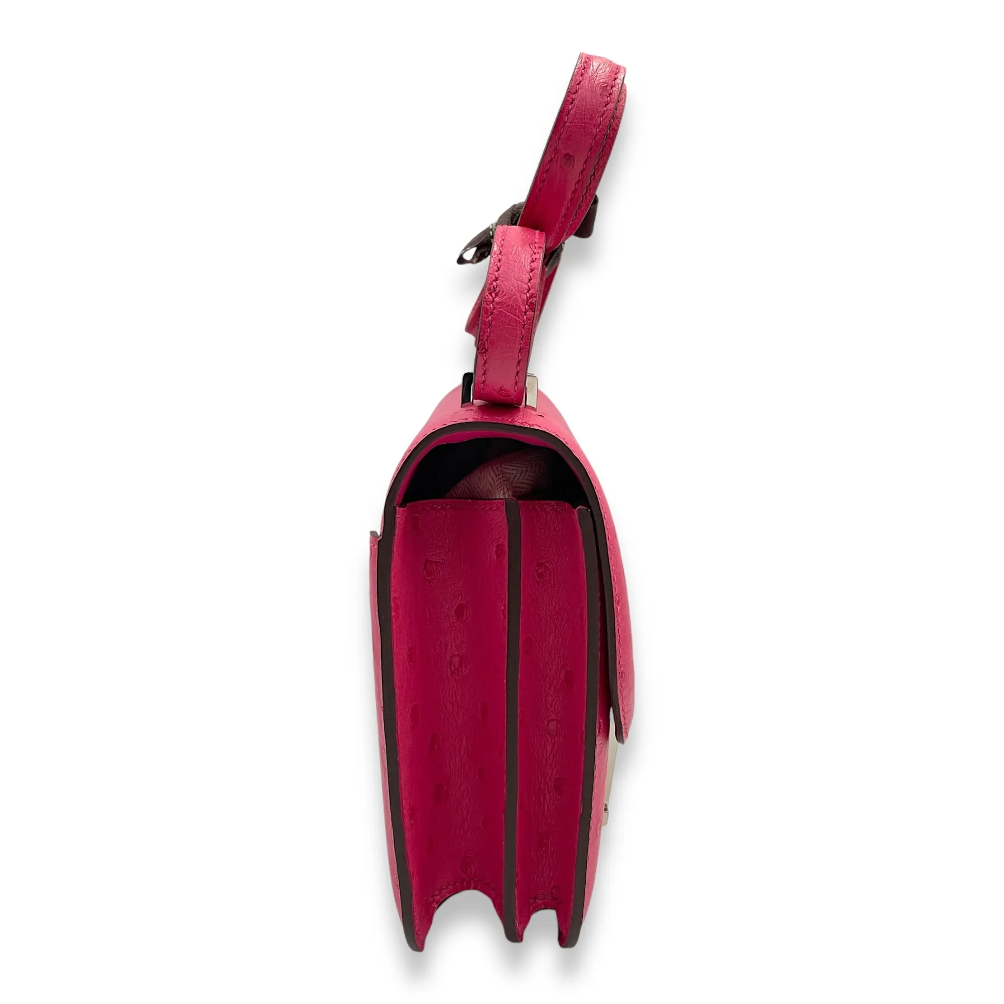 Constance 18 Rose Tyrien in Ostrich, Palladium hardware